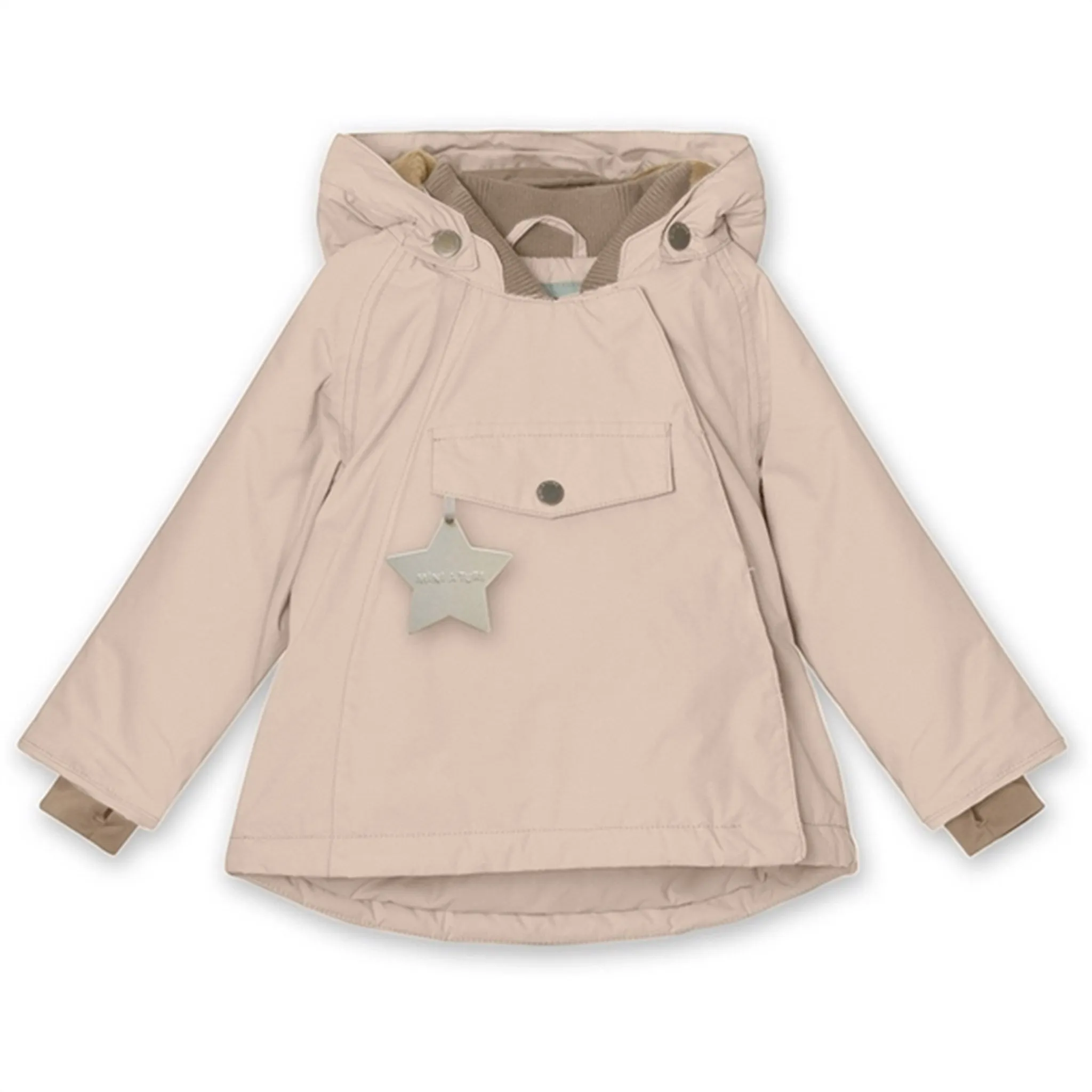 MINI A TURE Wang Fleece Winter Jacket Rose Dust shopping spree Reinforced Elbow Patches