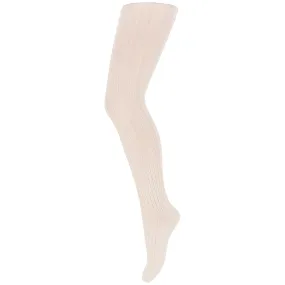 Mp Danmark Wool rib tights Ecru Gym-clothing