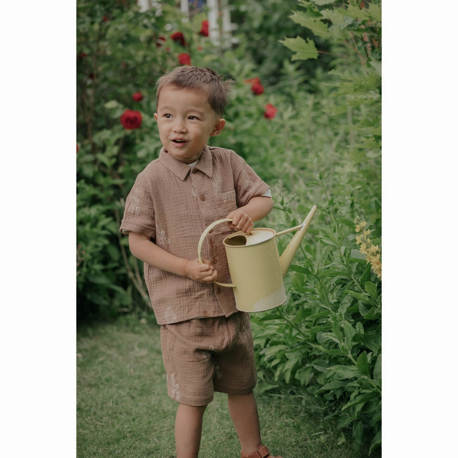 Fliink Pine Bark Cactus Aop Hello Shorts Modern Fit Wrinkle resistant fabric