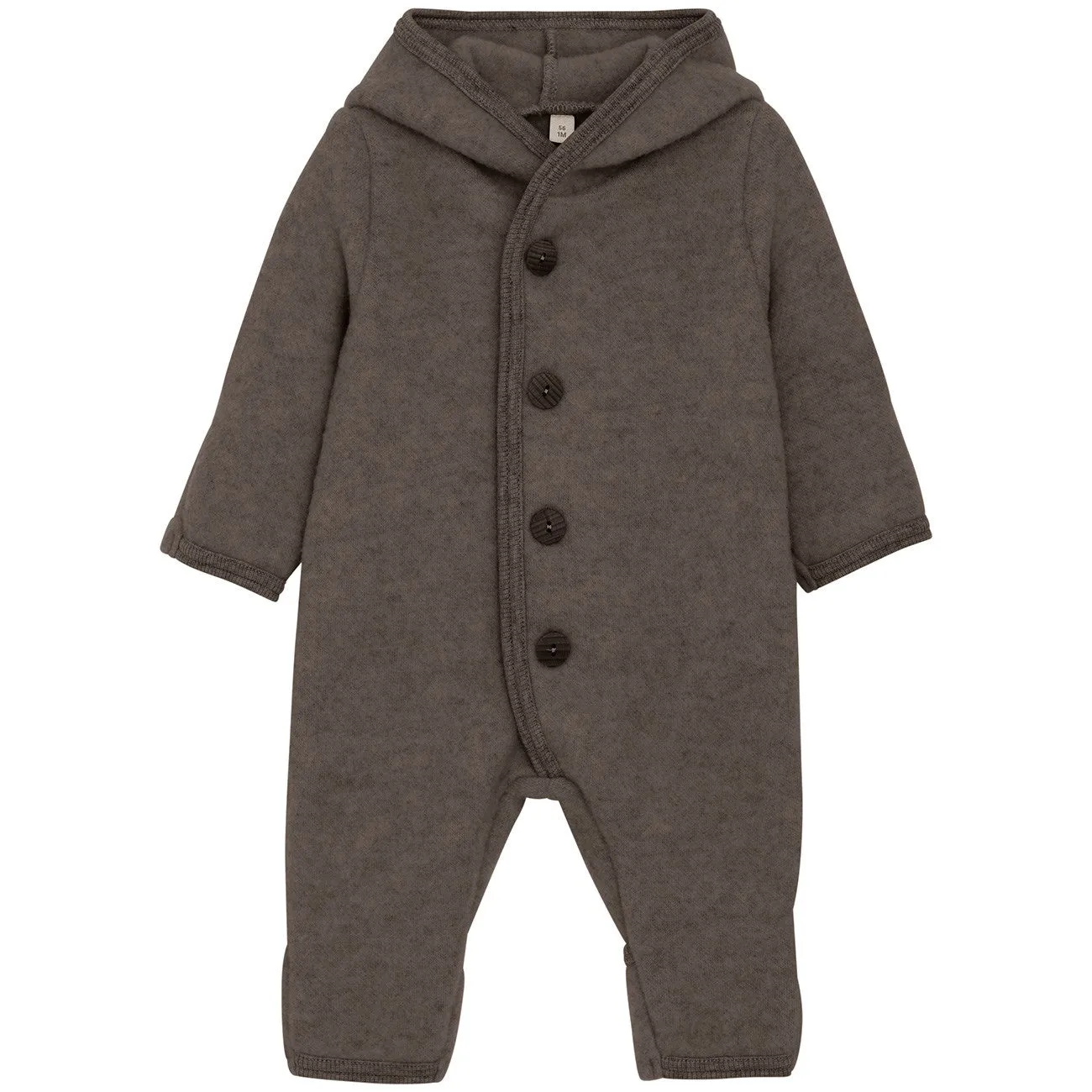 Trendy everyday shirt Huttelihut Brown Melange Pram Suit Pixie Wool Fleece