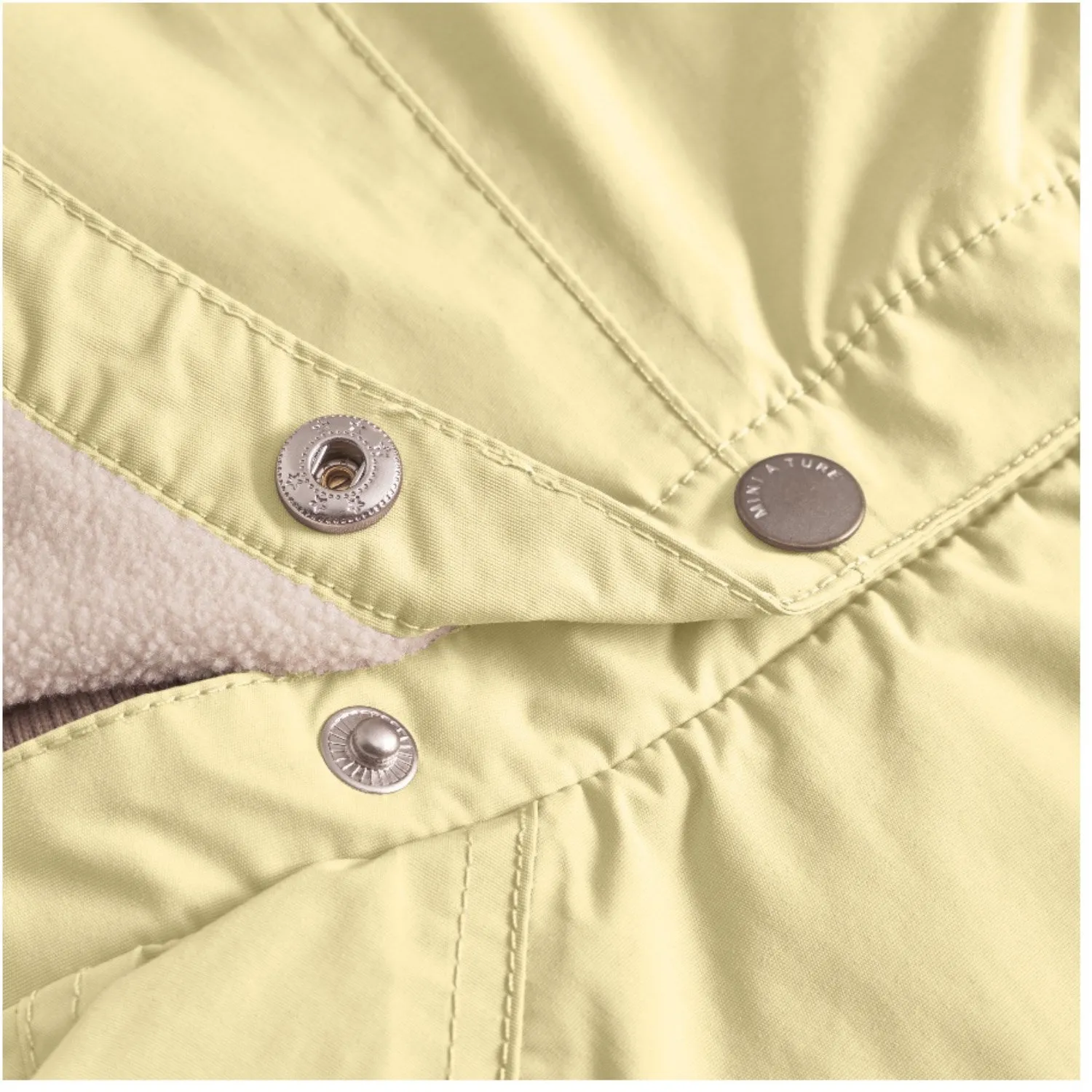 Shock Absorbent Padding Mini A ture Double Cream Wai Fleece Lined Spring Jacket. GRS