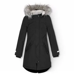 Adjustable Drawstring Hood Appointment Molo Black Peace Jacket