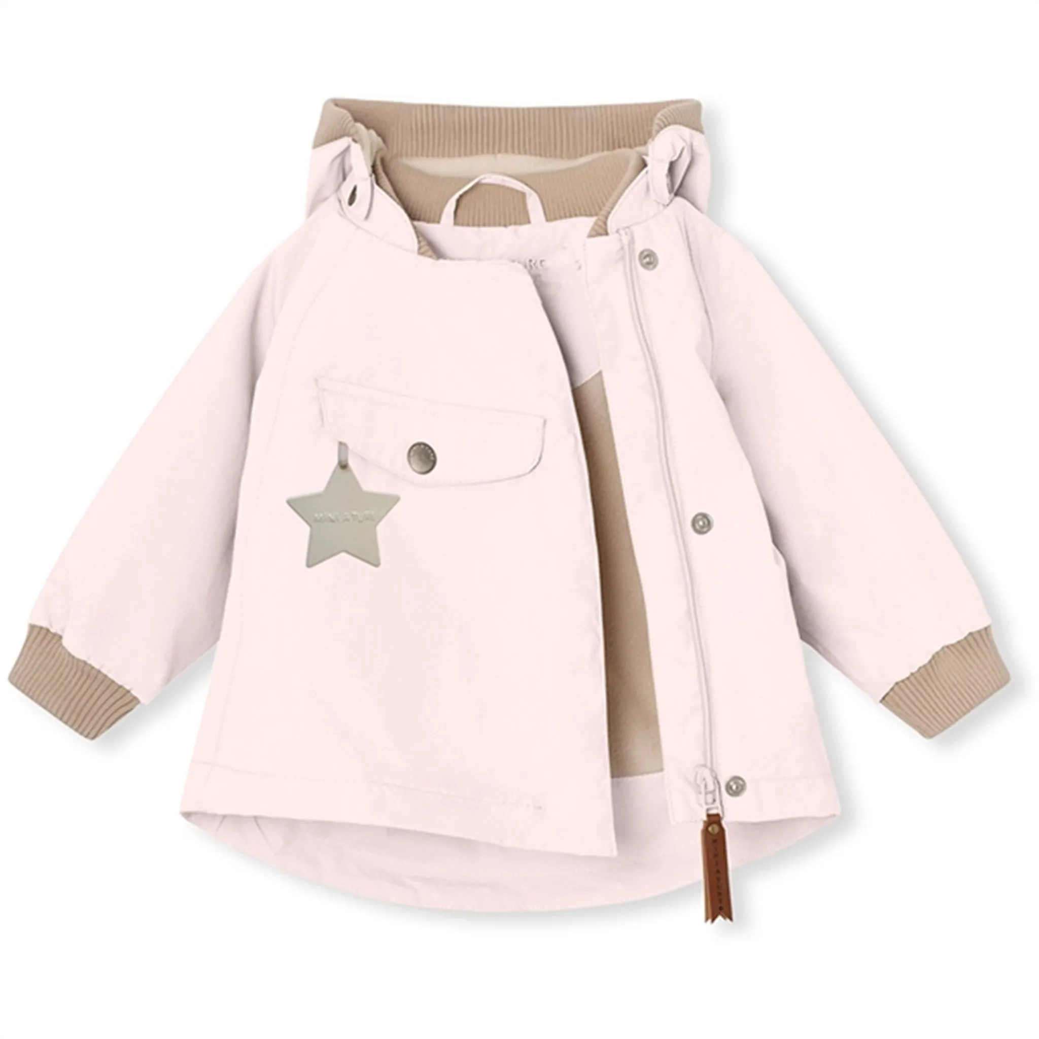 MINI A TURE WAI Spring Jacket w/Fleece Lining Mauve Chalk Goods Tie