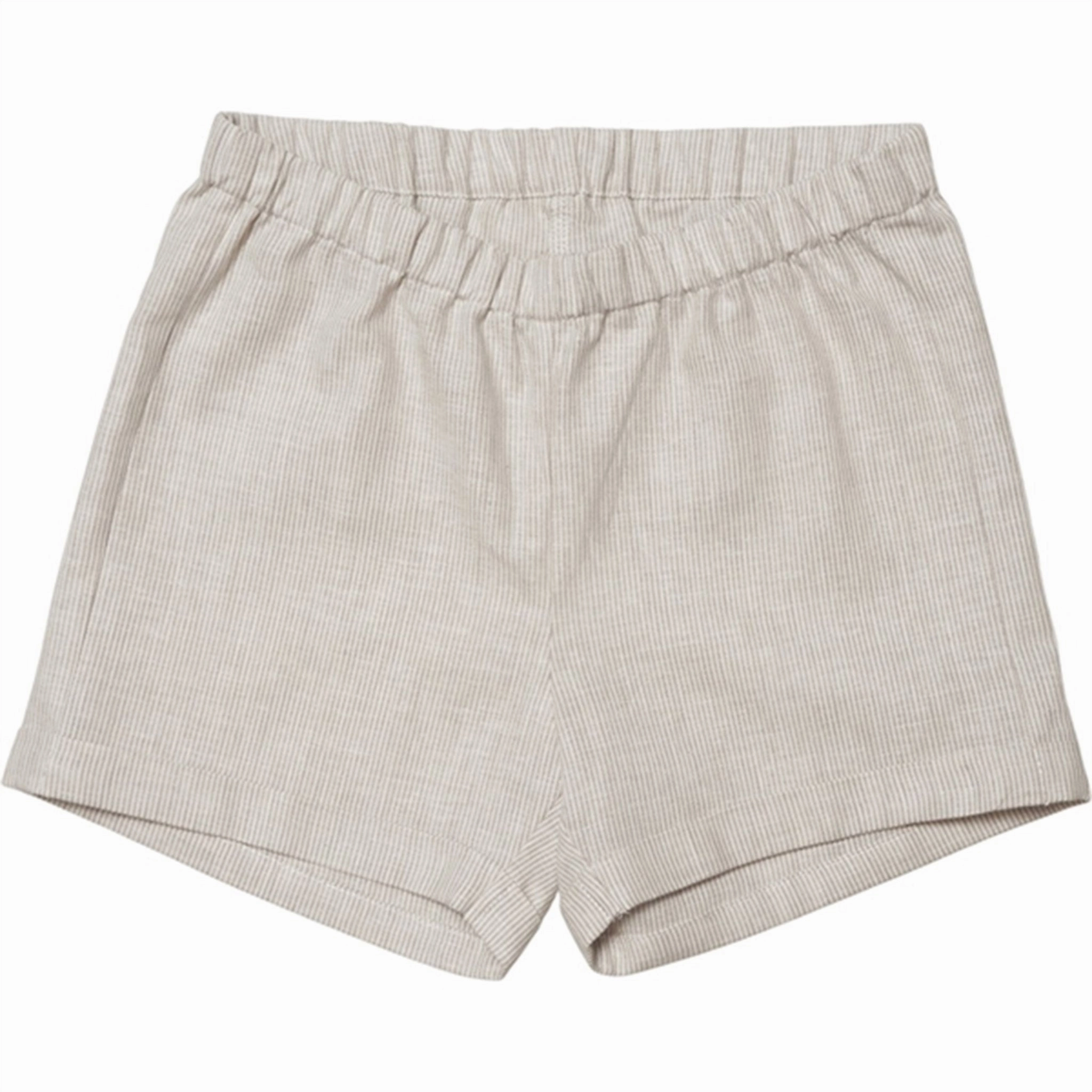 Huttelihut Set Shorts Linen Mini Stripes Camel Neat Look Bonded Seam Technology