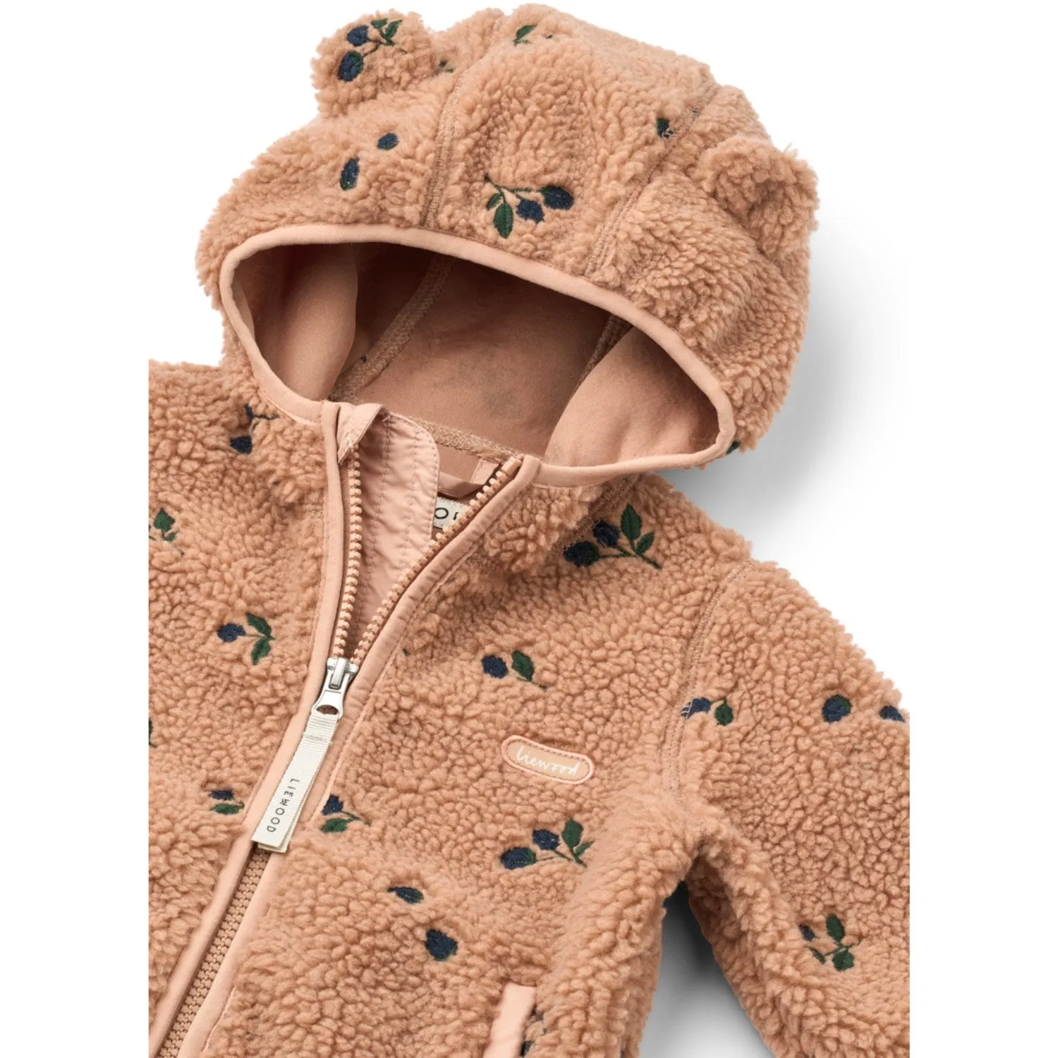 LIEWOOD Berry / Pale Tuscany / Embroidery Mara Pile Jacket With Ears Midweight Option