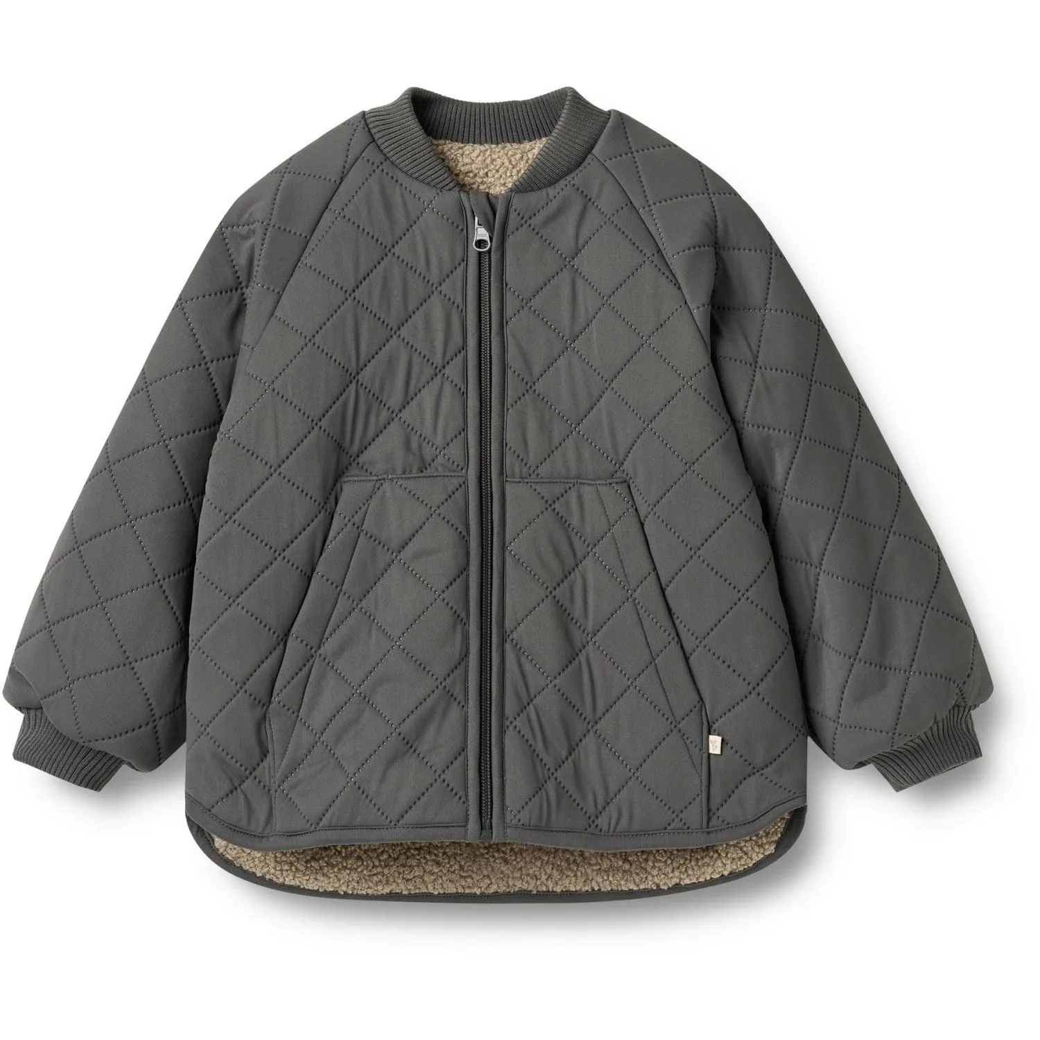 Frayed-Edge Front-Pocket Wheat Black Sea Reversible Thermo Jacket Lake