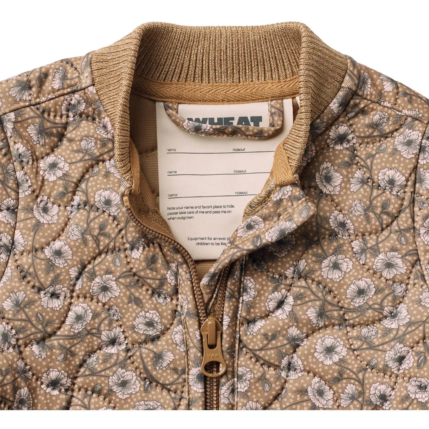 Wheat Caramel Anemones Thermo Jacket Loui Embroidered-Sleeve Recycled-Material