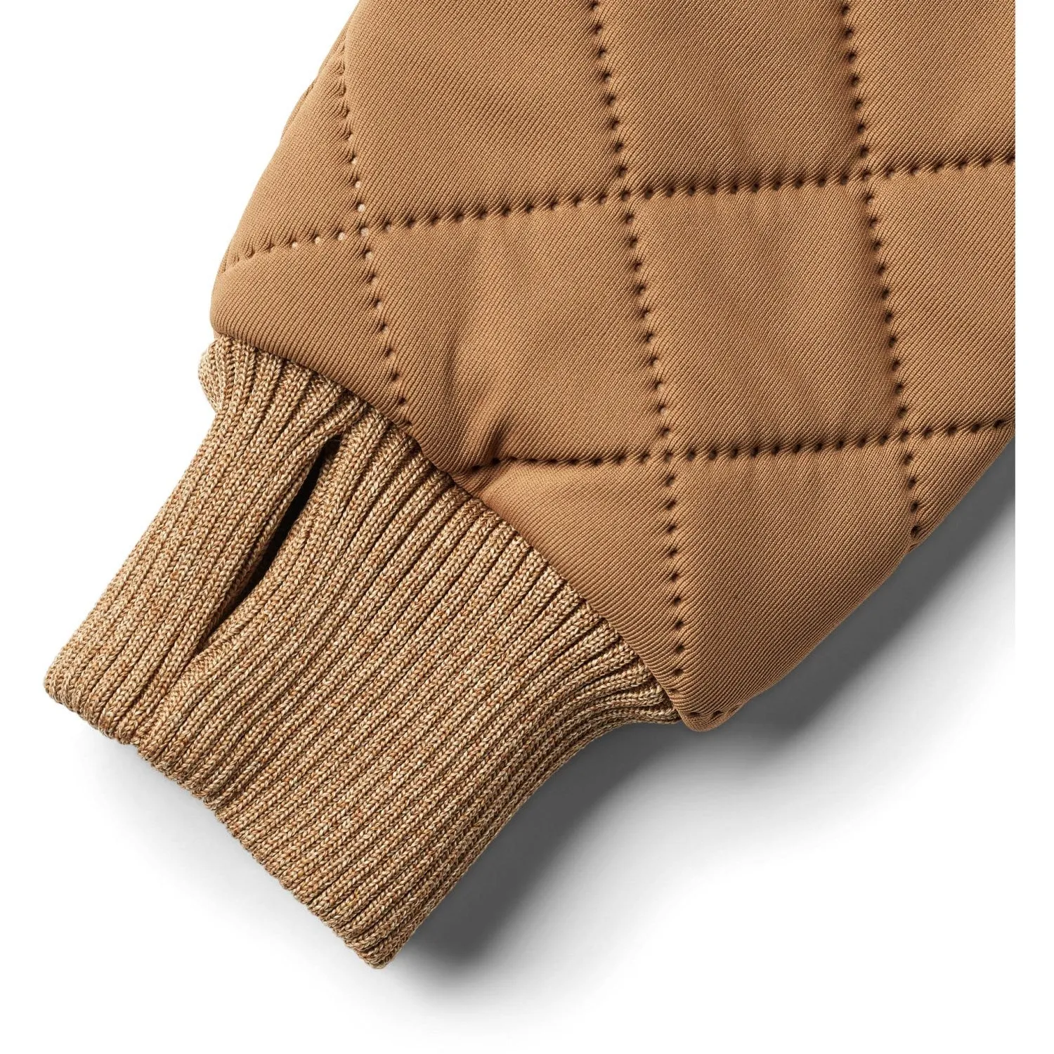 Wheat Caramel Thermo Jacket Loui Bow-Detail Contrast-Lining