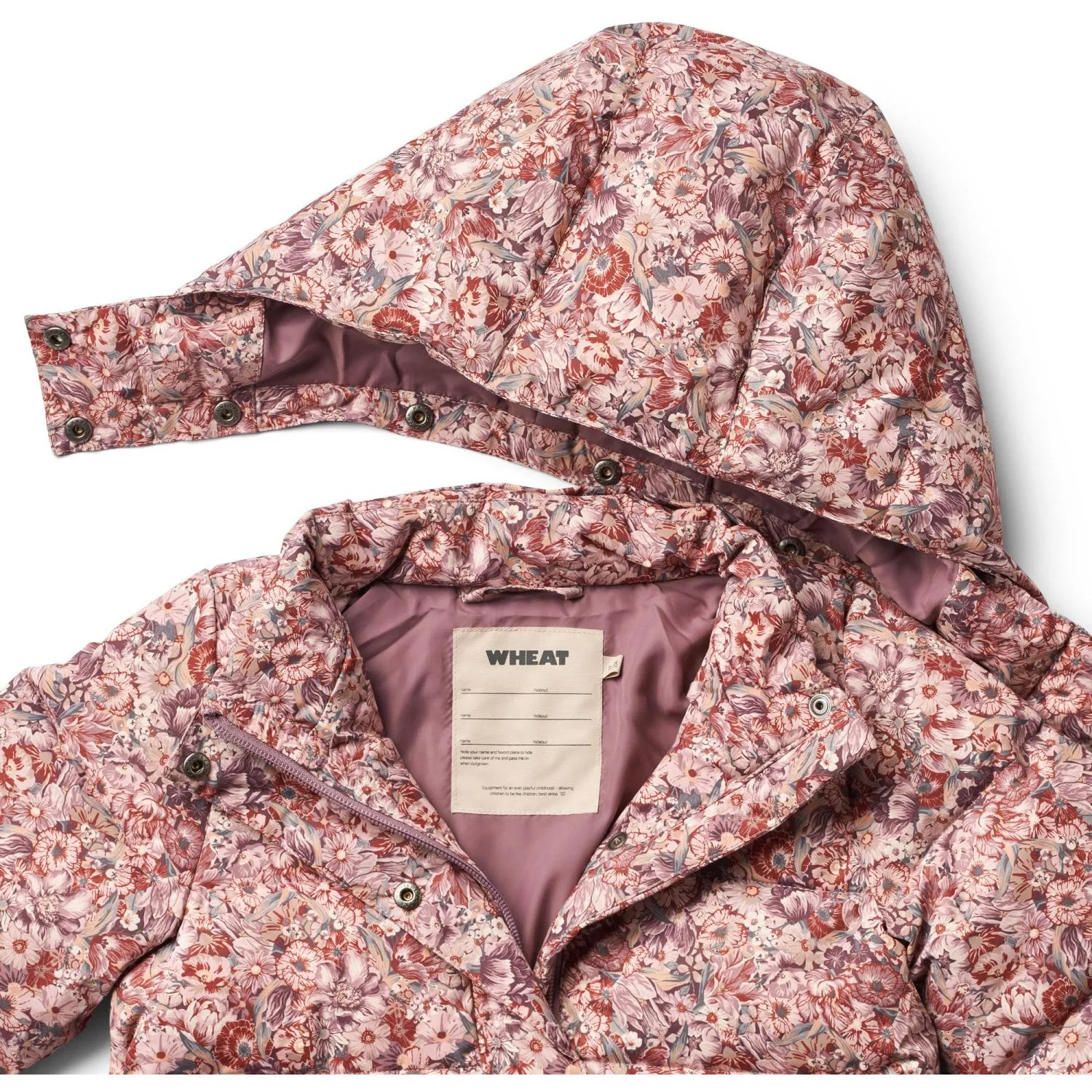 Soft fabric top Tall-Fit Wheat Flowers In Plenty Puffer Coat Yrsa