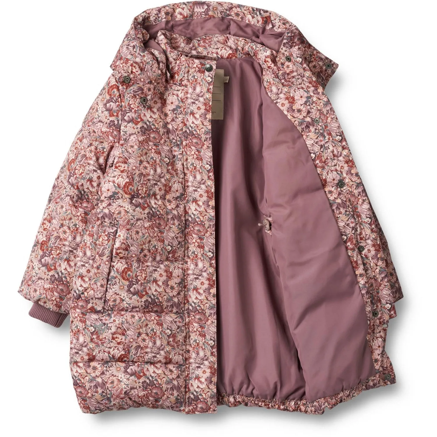 Tie-dye Lace-Sleeve Wheat Flowers In Plenty Puffer Coat Yrsa