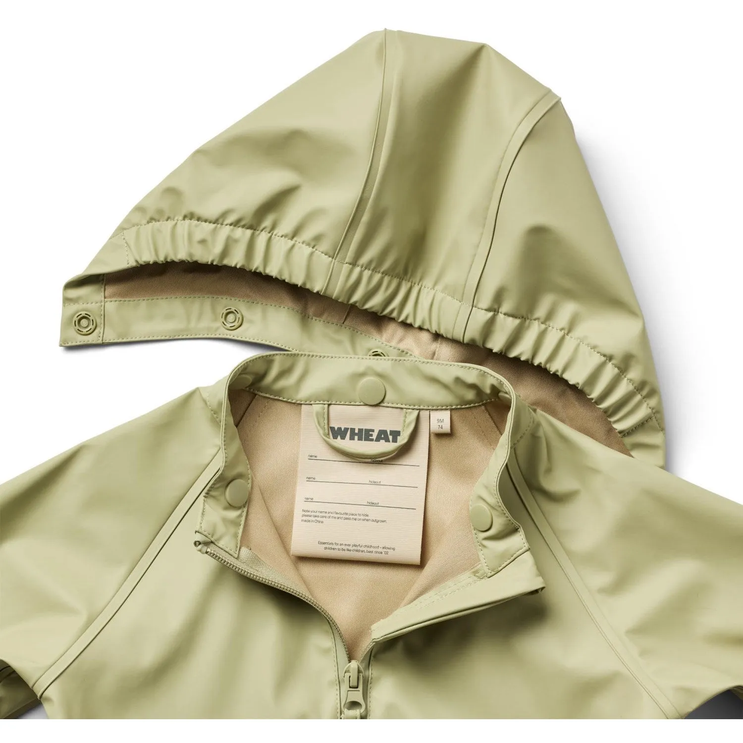 Layer Light Slick Surface Wear Wheat Green Tea Rainsuit Mika