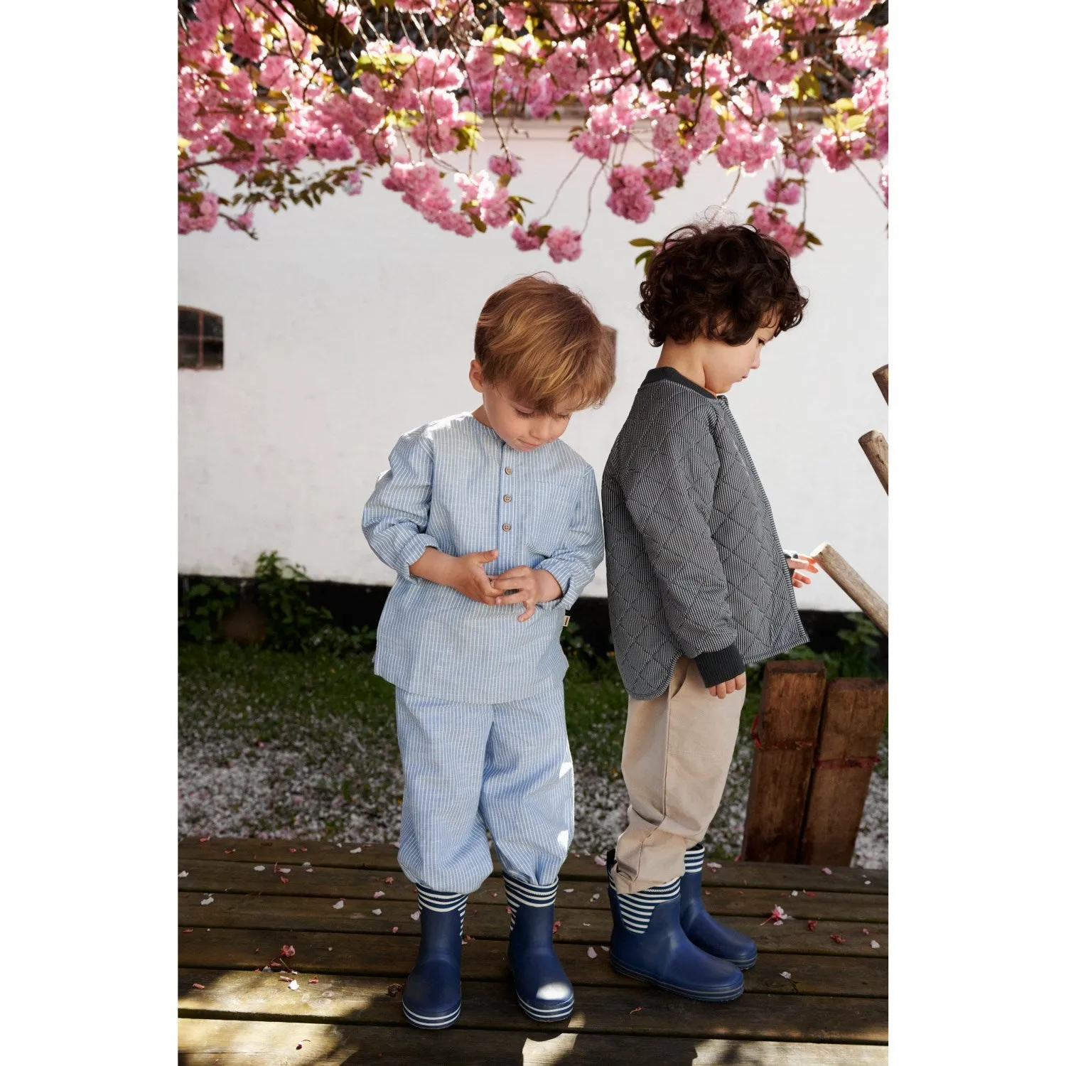 Cuffed-Sleeve Wheat Ink Stripe Thermo Jacket Sylvester