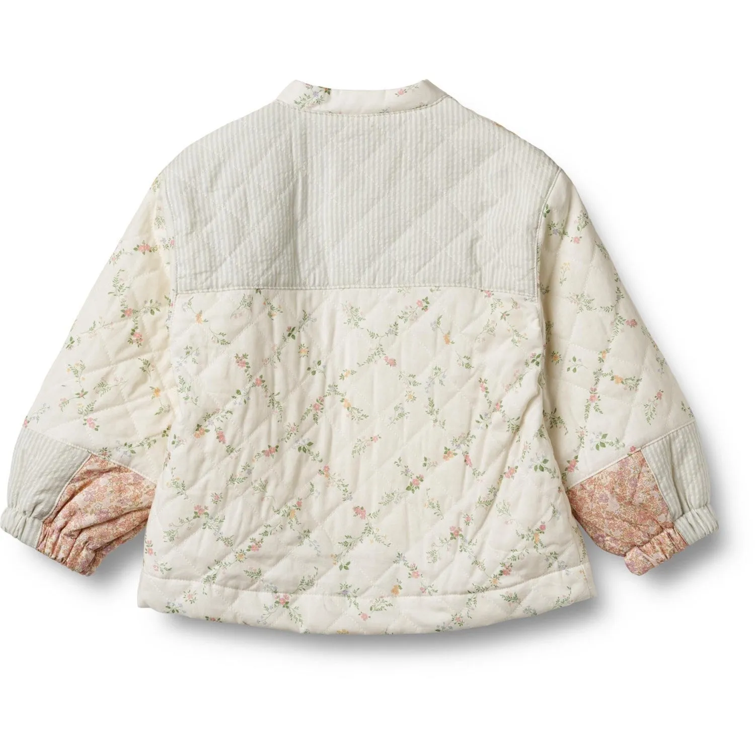 Wheat Ivory Checked Flowers Quilt Jacket Inga Warning Declare