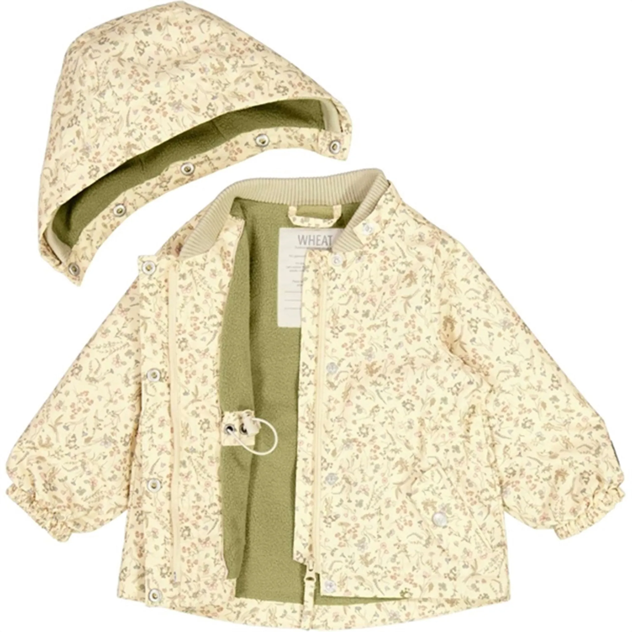 Wheat Jacket w. Fleece Gry Tech Wild Flowers Heat Control Water Resistant Material
