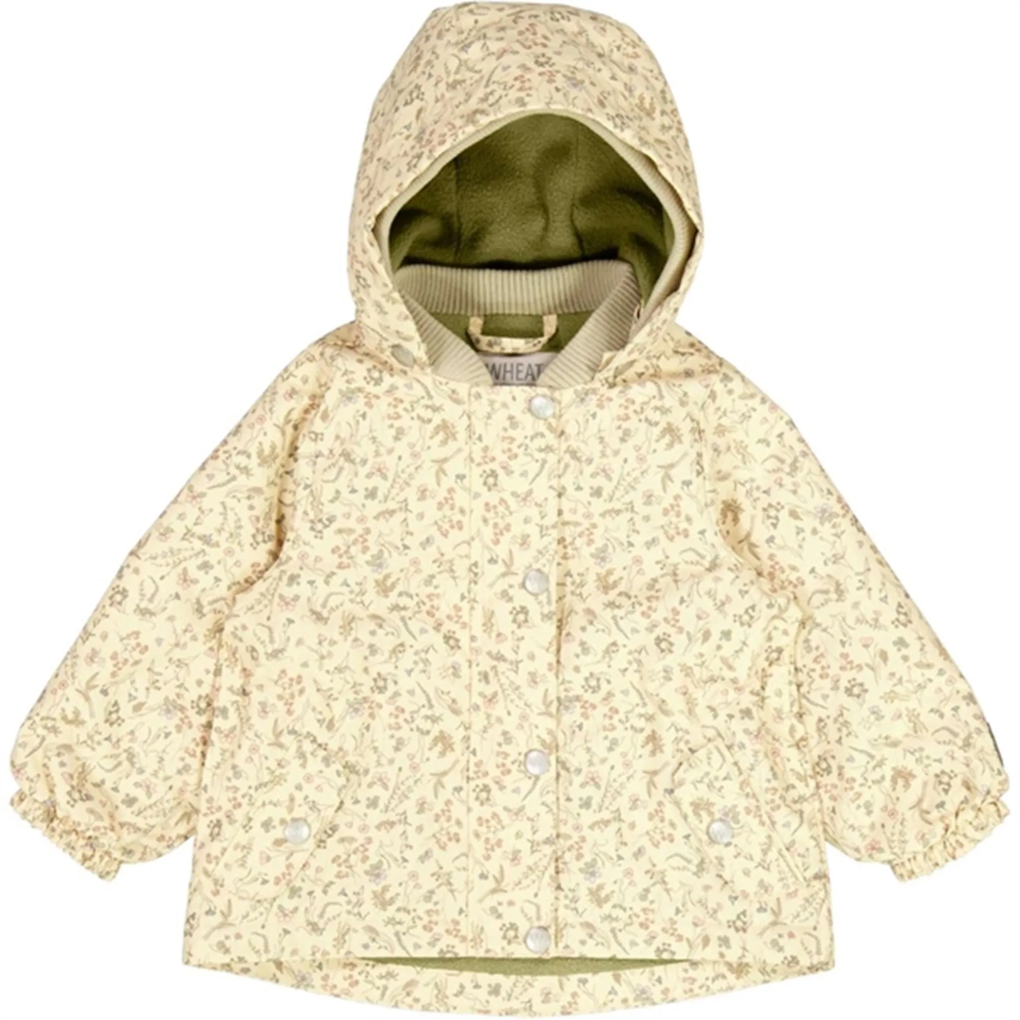 Layered Collar Design Wheat Jacket w. Fleece Gry Tech Wild Flowers