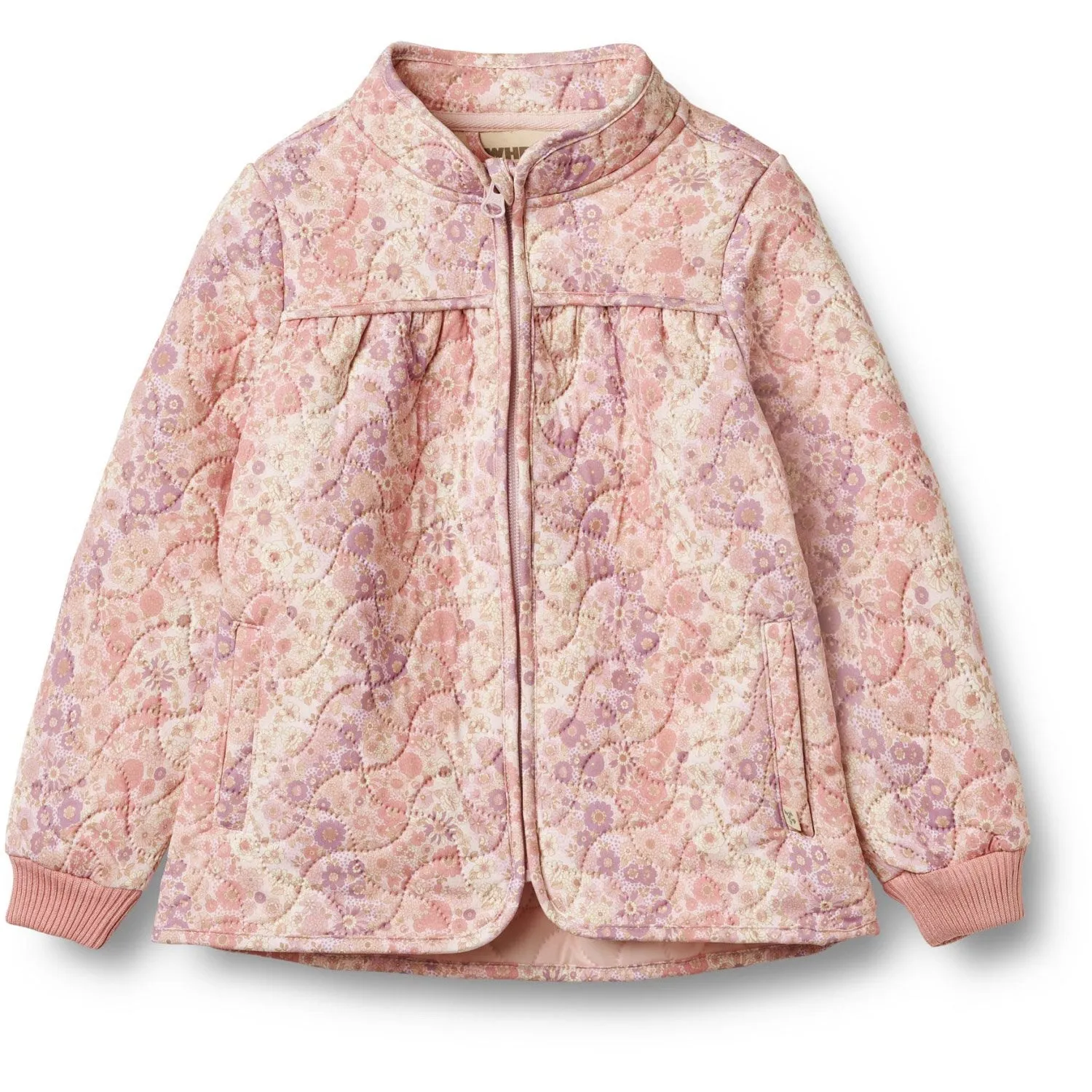 Classic-style Water-resistant Wheat Lilac Flower Rainbow Thermo Jacket Tilde