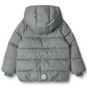 Wheat Puffer Jacket Gael Autumn Sky Boxy-Style Fringe-Detail