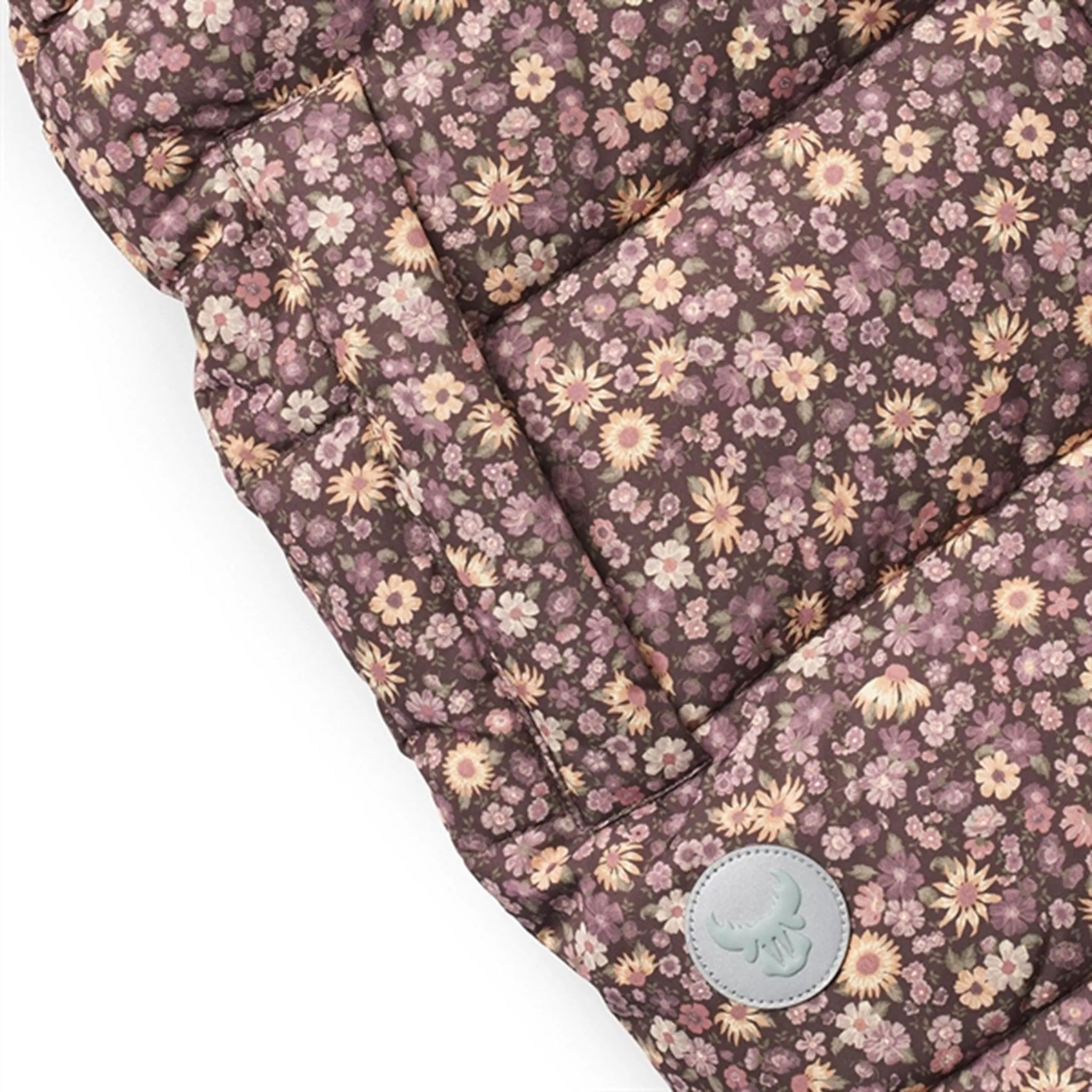 Wheat Puffer Jacket Yrsa Eggplant Flowers Velvet-Edge Quilted-Texture