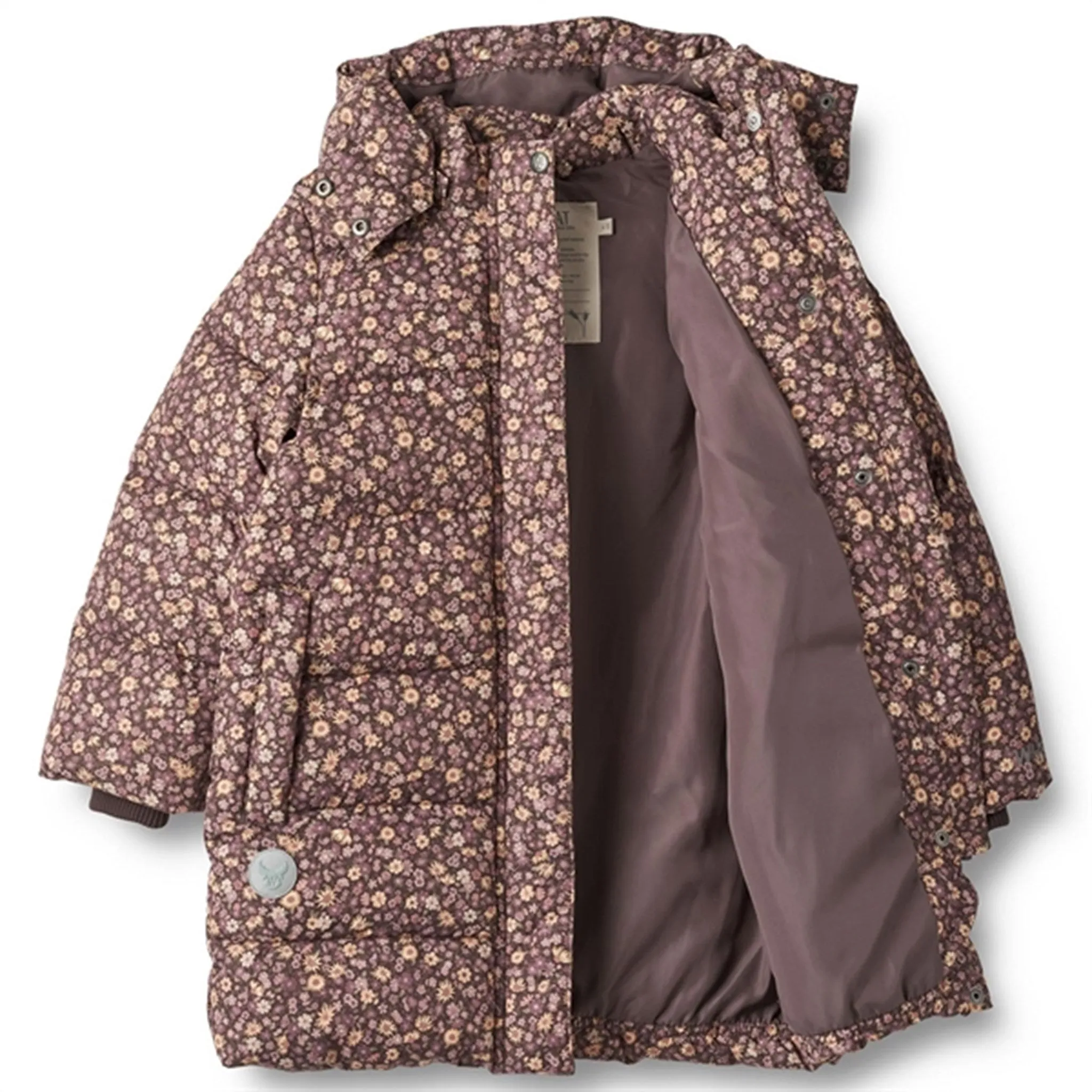 Wheat Puffer Jacket Yrsa Eggplant Flowers Relaxed-fit short-sleeve shirt