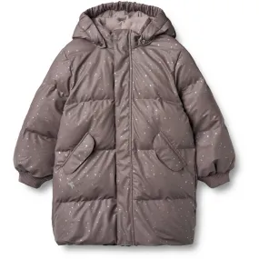 Layered-Look Timeless-Classic Wheat Purple Stone Stars PU Puffer Jacket Coast