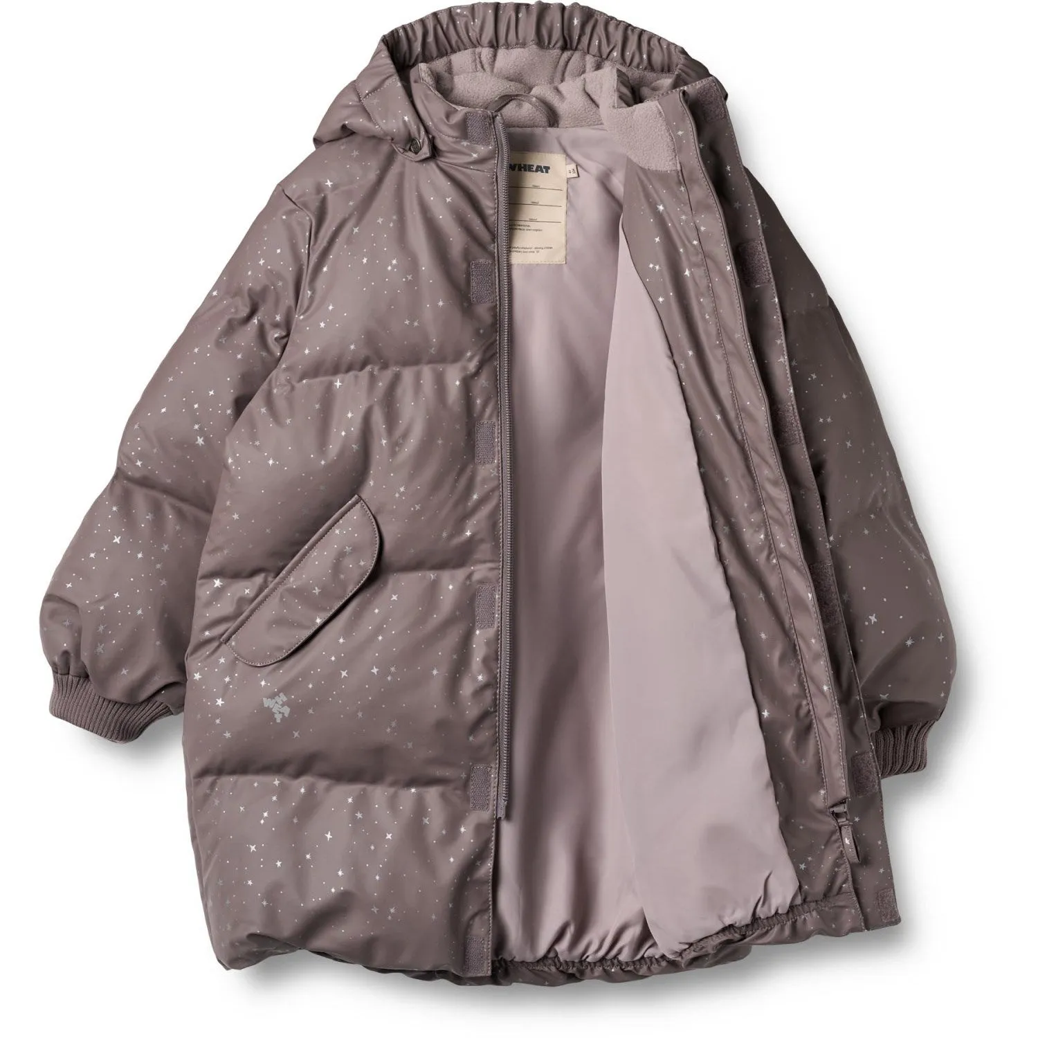 Wheat Purple Stone Stars PU Puffer Jacket Coast custom-fit Tonal-Panel