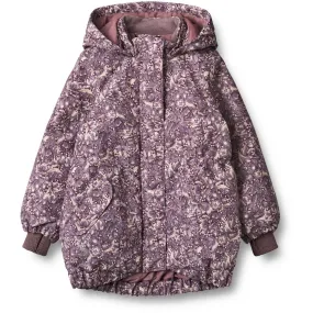 Wheat Purple Tulips Jacket Tove Tech Breathable Comfort Front Pockets