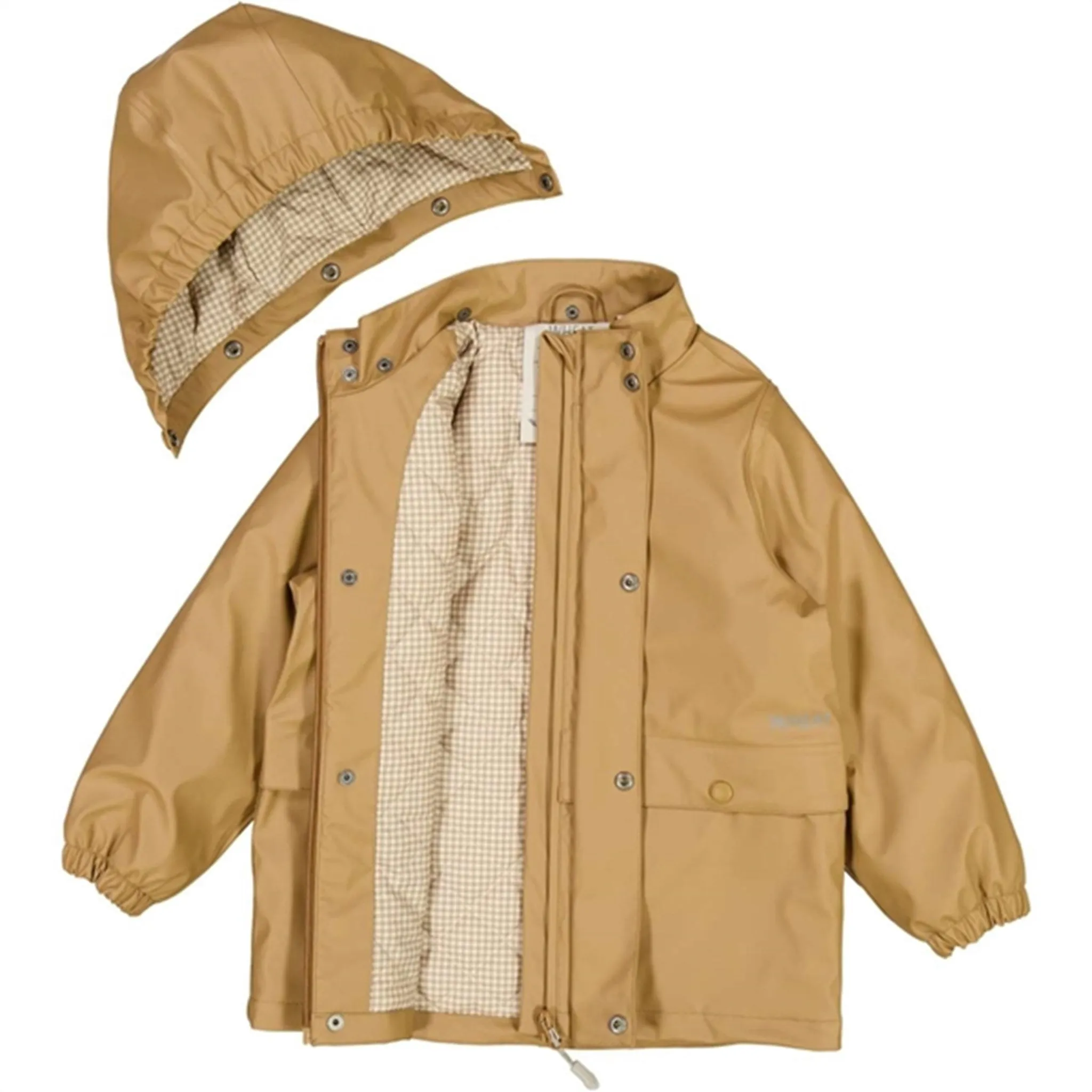 Minimalist-Trend Sustainable-Lining Wheat Rain Coat Ajo Thermo Cappuccino
