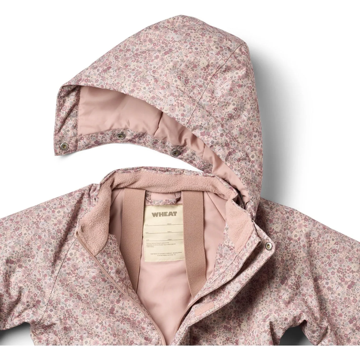 Wheat Rose Dust Flowers Snowsuit Miko Detachable-Detail