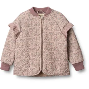 Wheat Rose Dust Tapestry Thermo Jacket Ellas Button-front Bishop-Sleeve