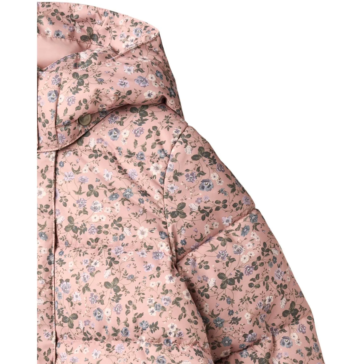 Wool-Blend Wheat Rose Powder Flowers Puffer Coat Yrsa