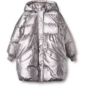 Wheat Silver Flower Meadow Puffer Coat Luna Water-Repellent-Finish