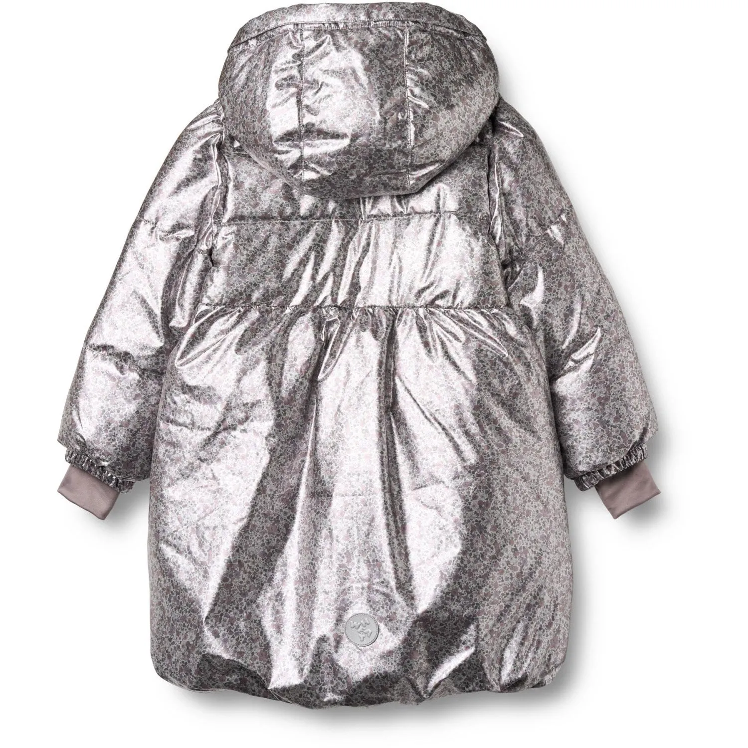 Piped-Edge Wheat Silver Flower Meadow Puffer Coat Luna