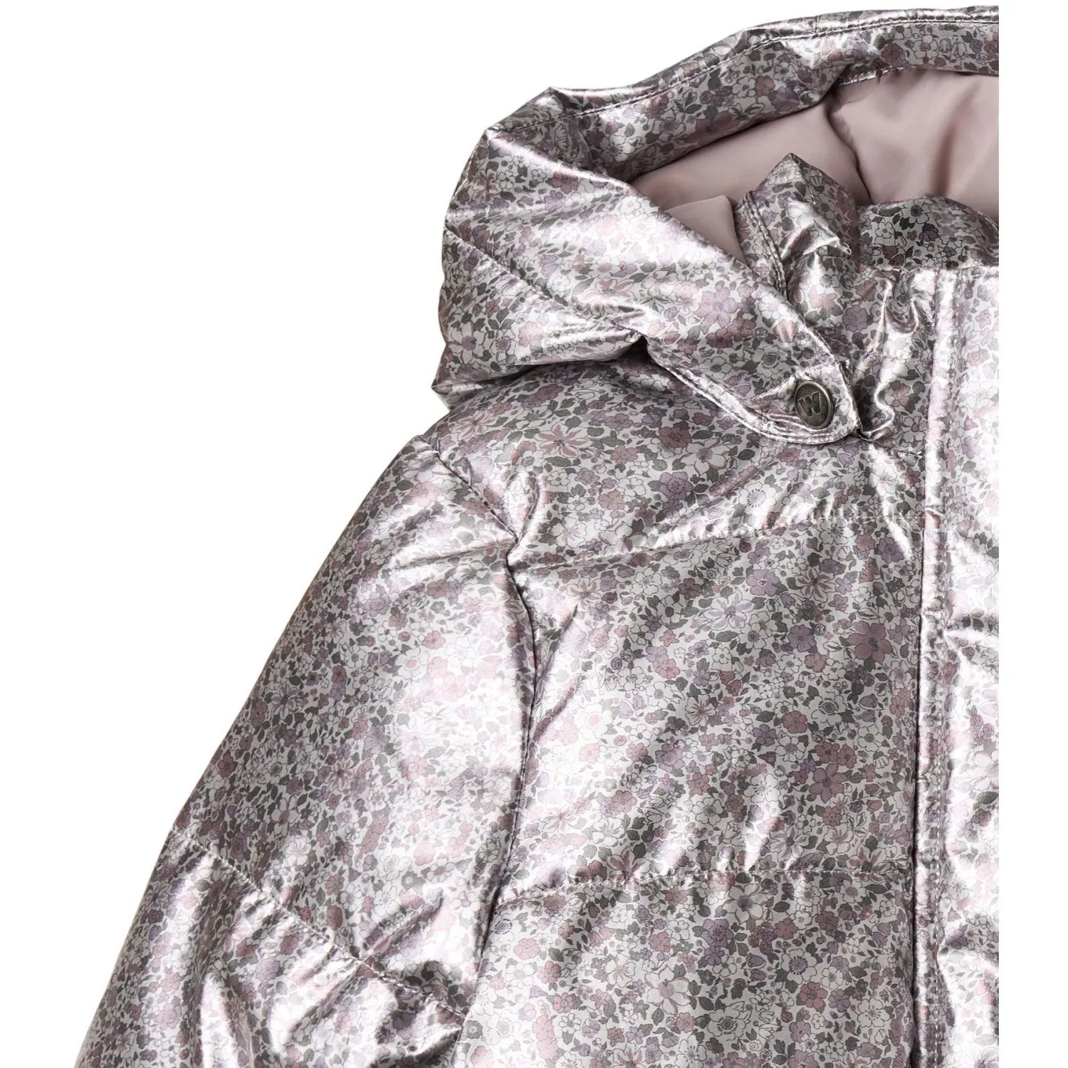 Wheat Silver Flower Meadow Puffer Jacket Eli Playful pattern shirt