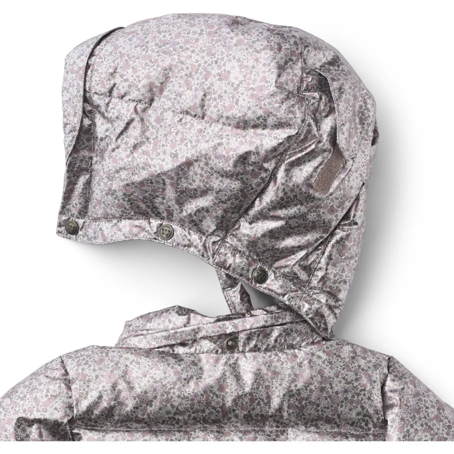 Wheat Silver Flower Meadow Puffer Jacket Eli Point-Collar