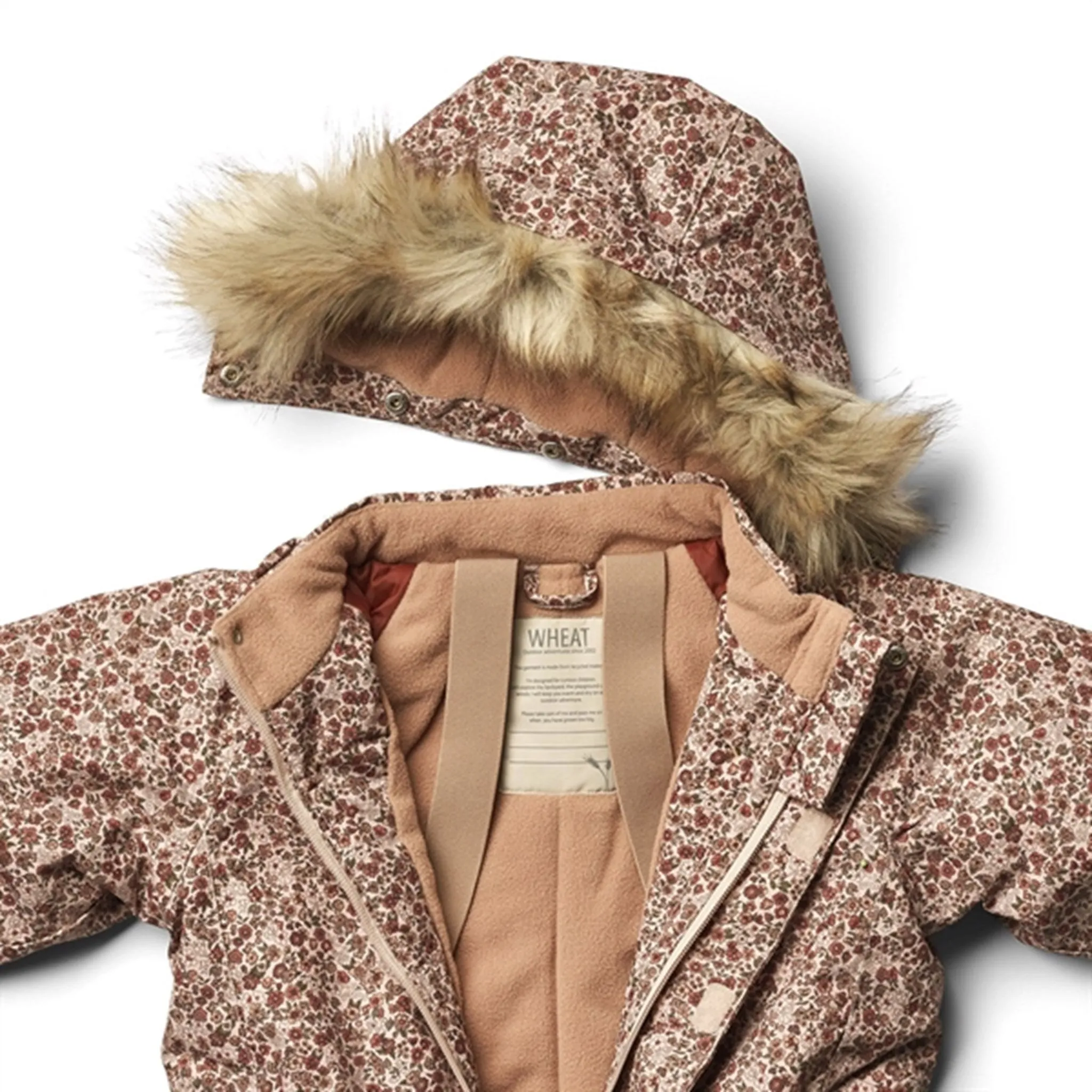 Stud-Detail Relaxed-fit top Wheat Snowsuit Moe Tech Rose Dust Flowers