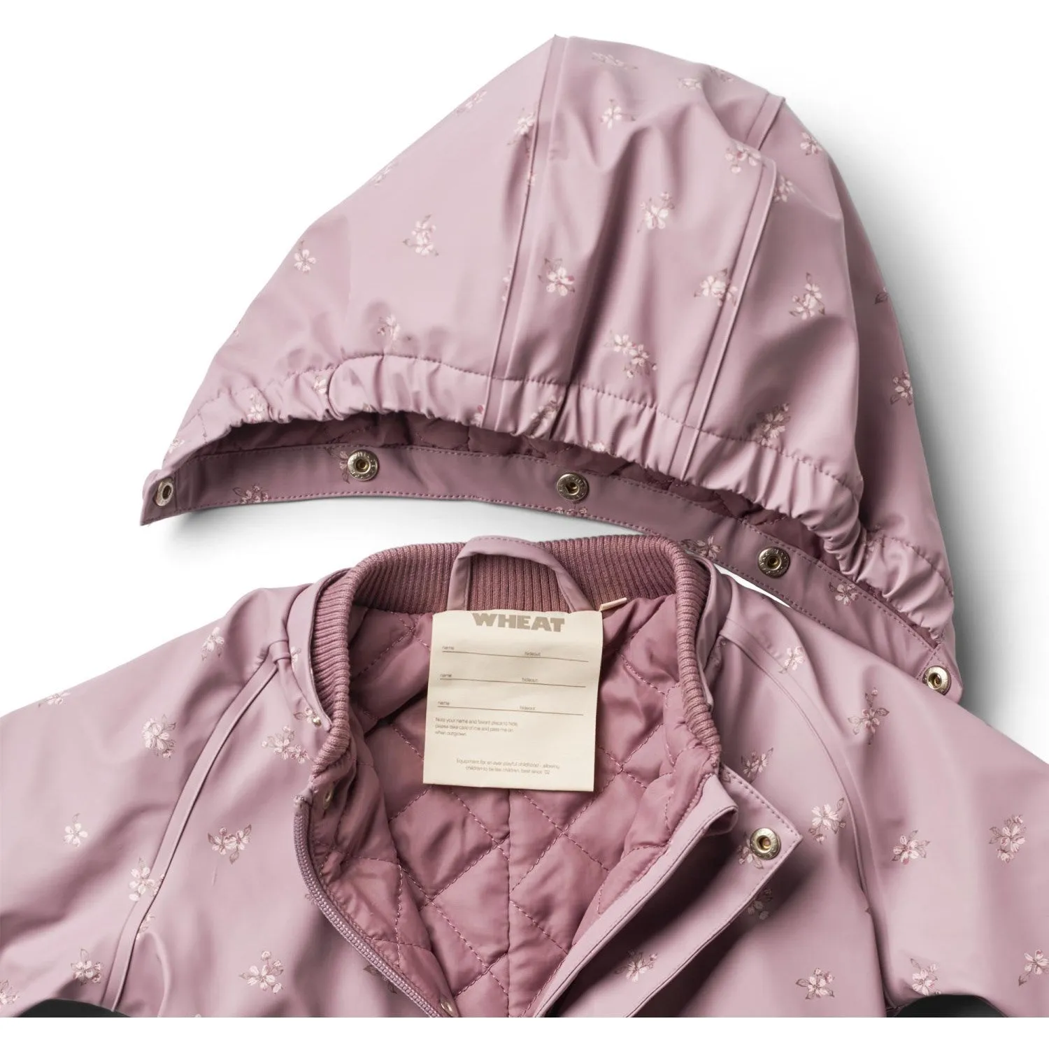 Wheat Soft Lilac Flowers Thermo Rainsuit Aiko Damp Walk