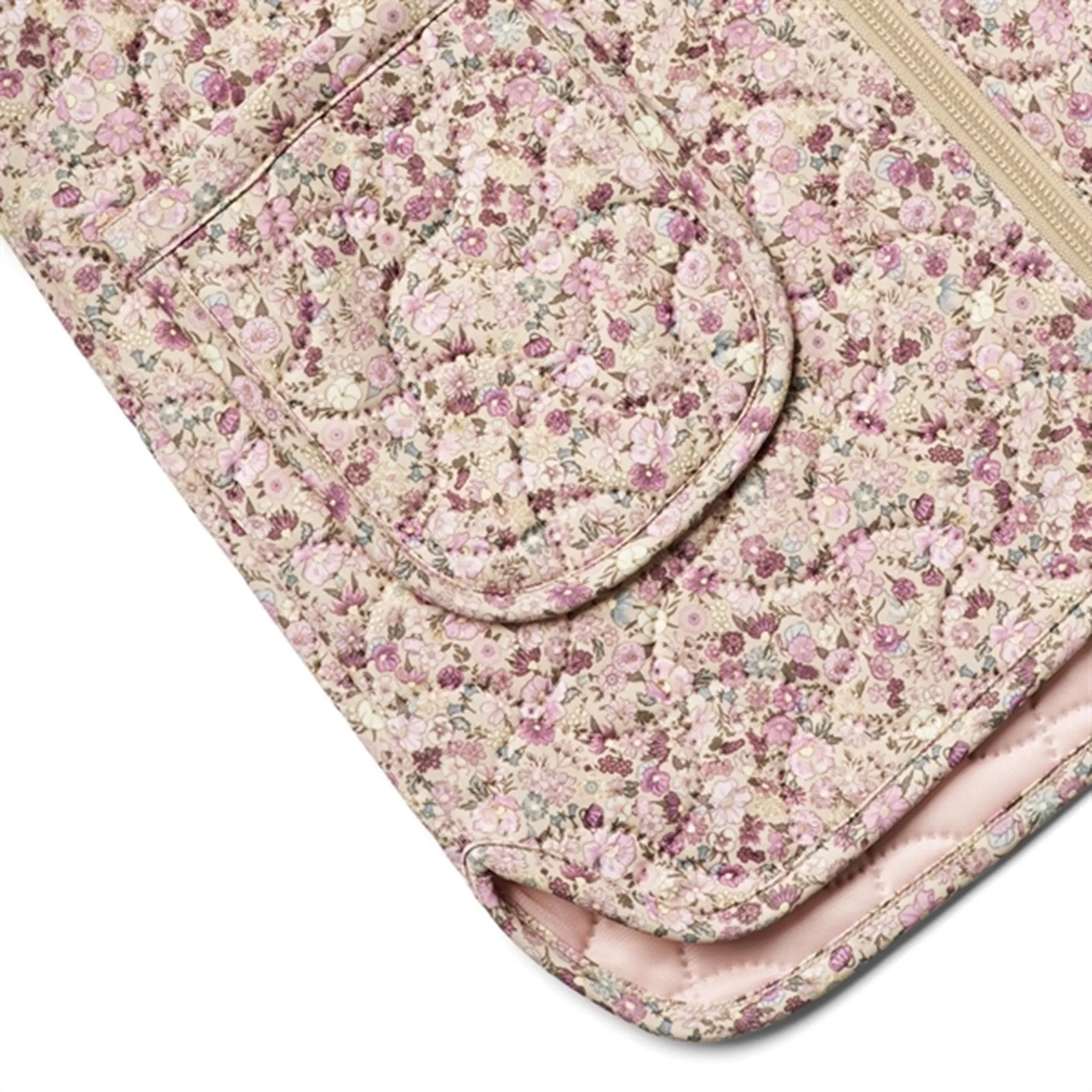 Bohemian-Style Magnetic-Closure Wheat Thermo Clam Multi Flowers Jacket Herta