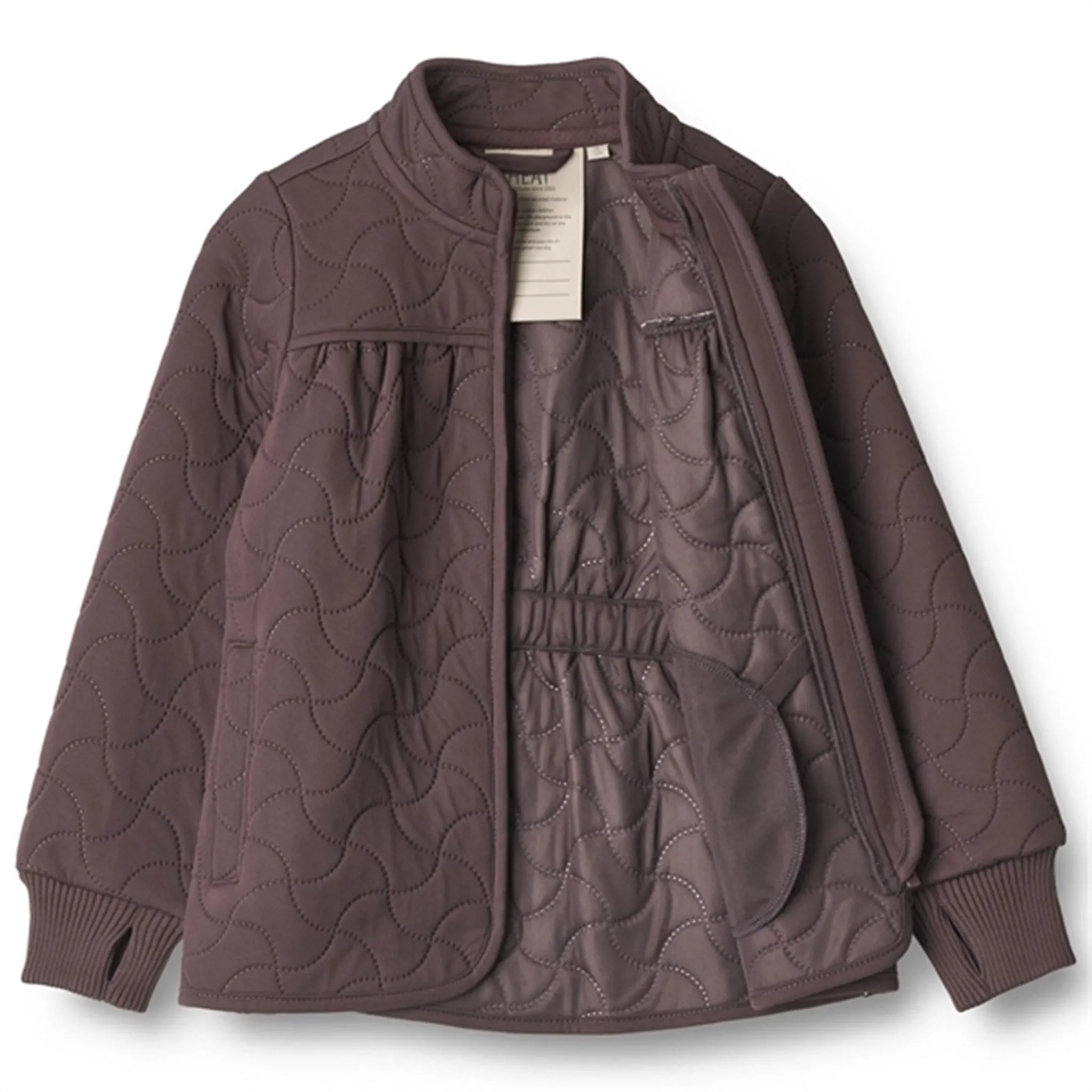 Shiny-Lining Jewel-Tone Wheat Thermo Eggplant Jacket Thilde