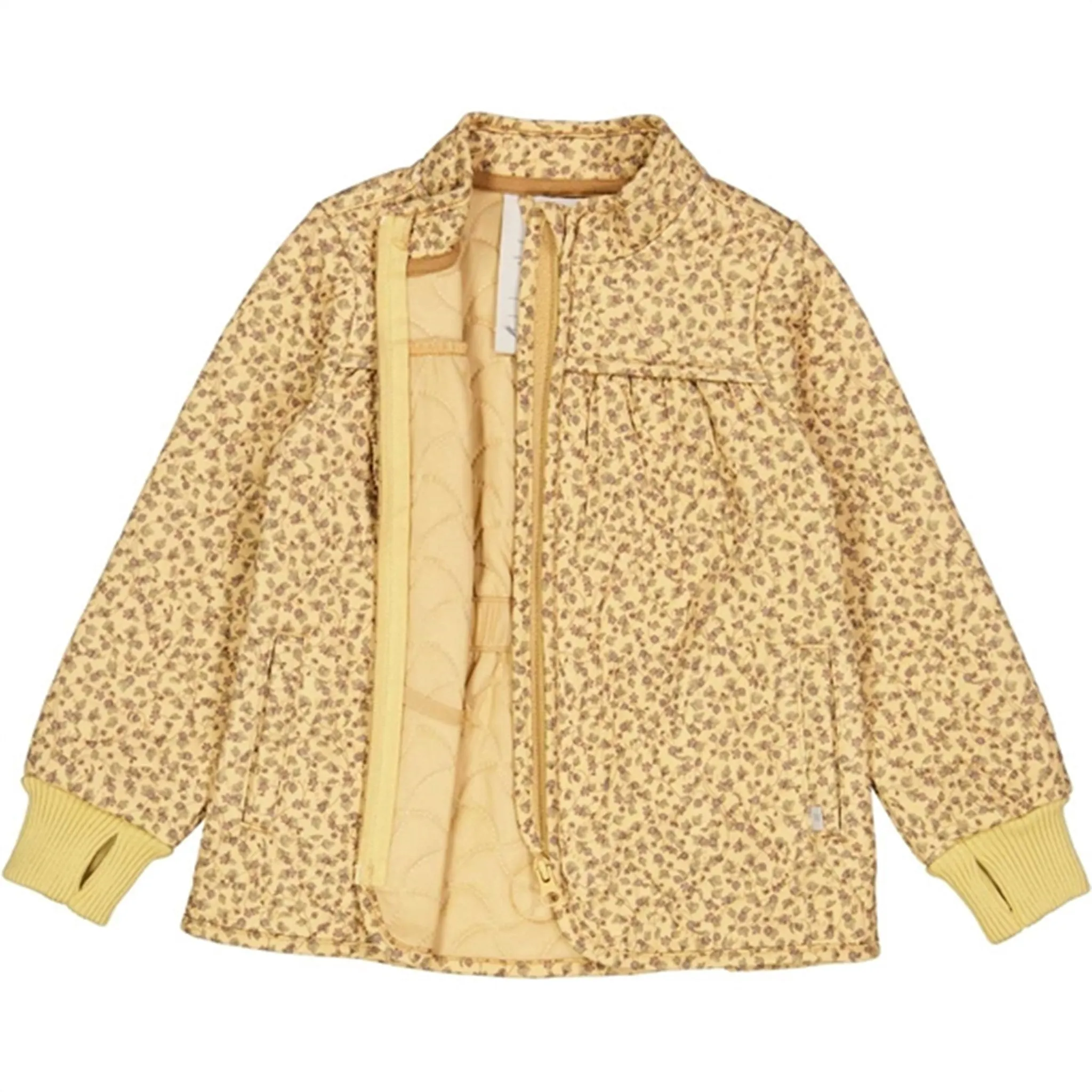 Ruched-Detail Wheat Thermo Gooseberry Wine Jacket Thilde