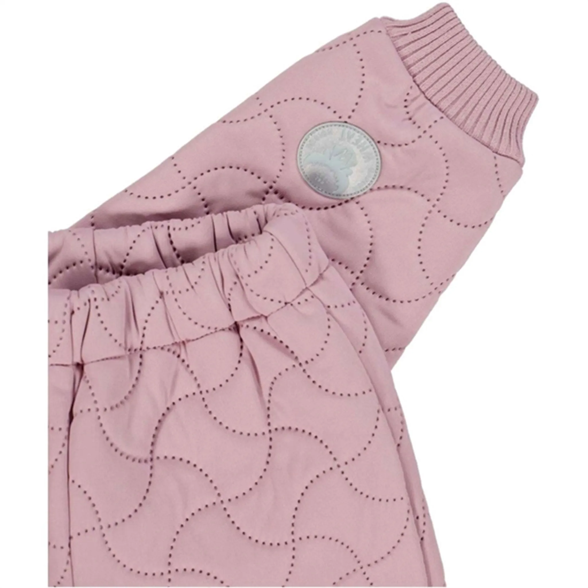 Structured-Shape Soft-Lining Wheat Thermo Powder Rose Pants Alex