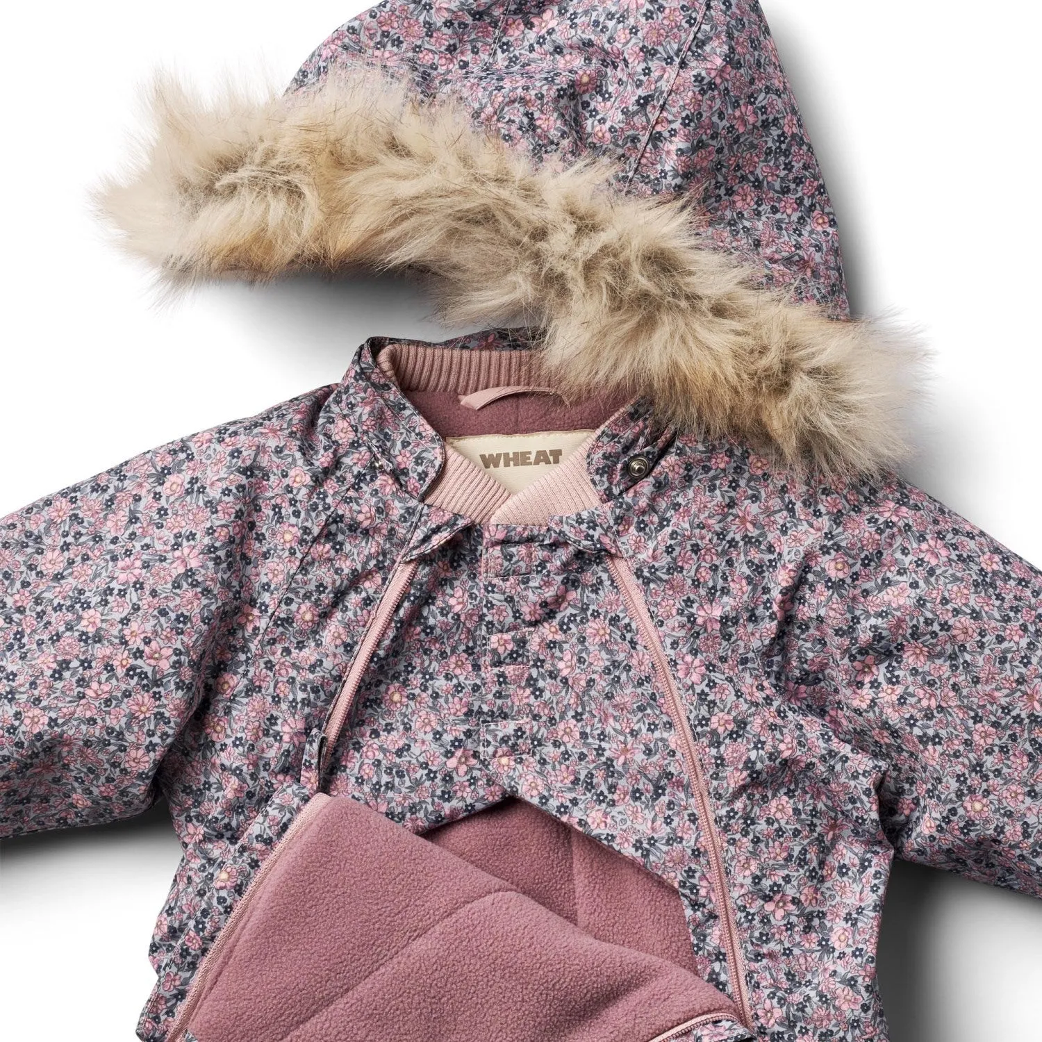 Wheat Winter Flowers Snowsuit Nickie Tech Linen-Blend