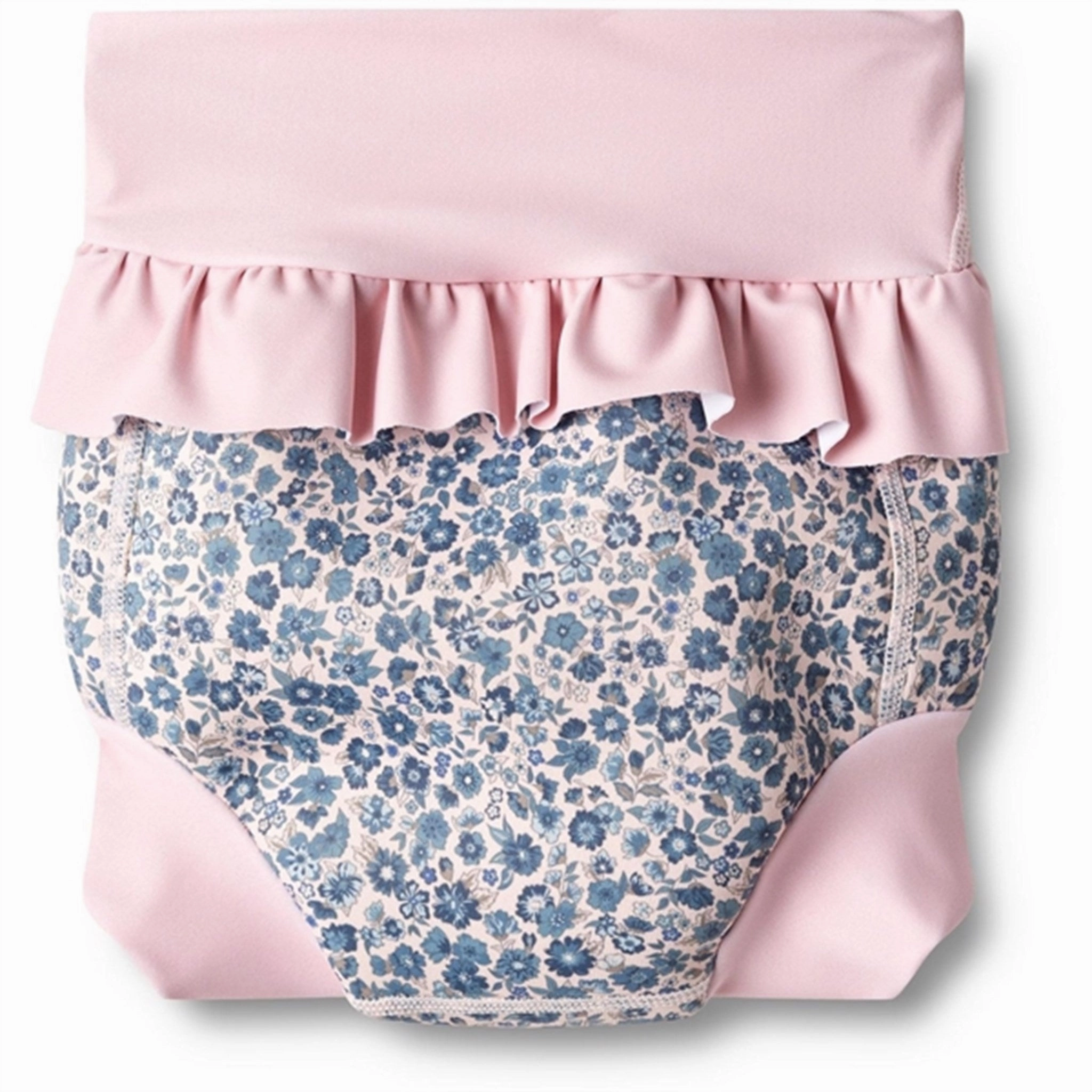 Relaxing Vacation Wheat Blue Flower Meadow Neoprene Swim Pants Ruffle