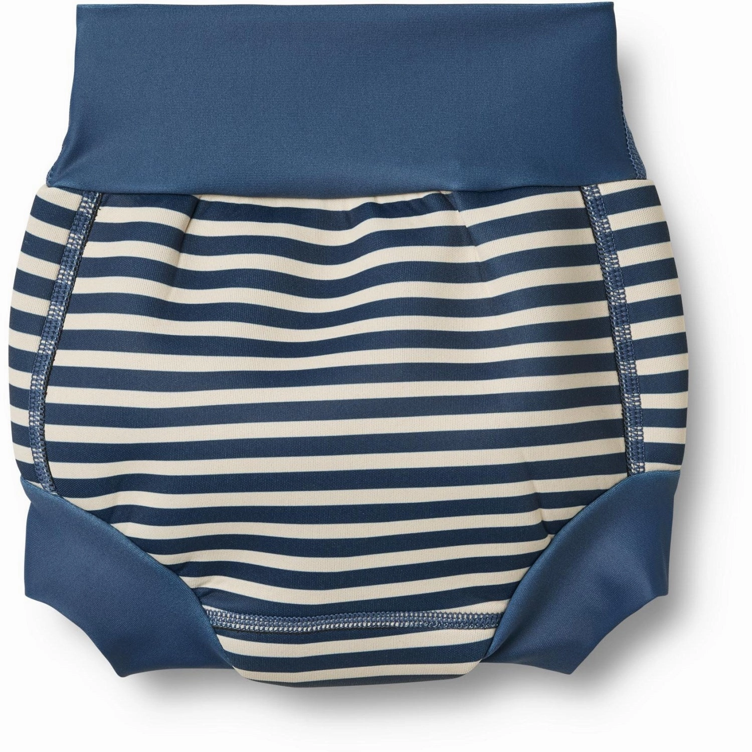 Bonded Seamless Edge Low Profile Zipper Wheat Blue Stripe Neoprene Swim Pants Anker