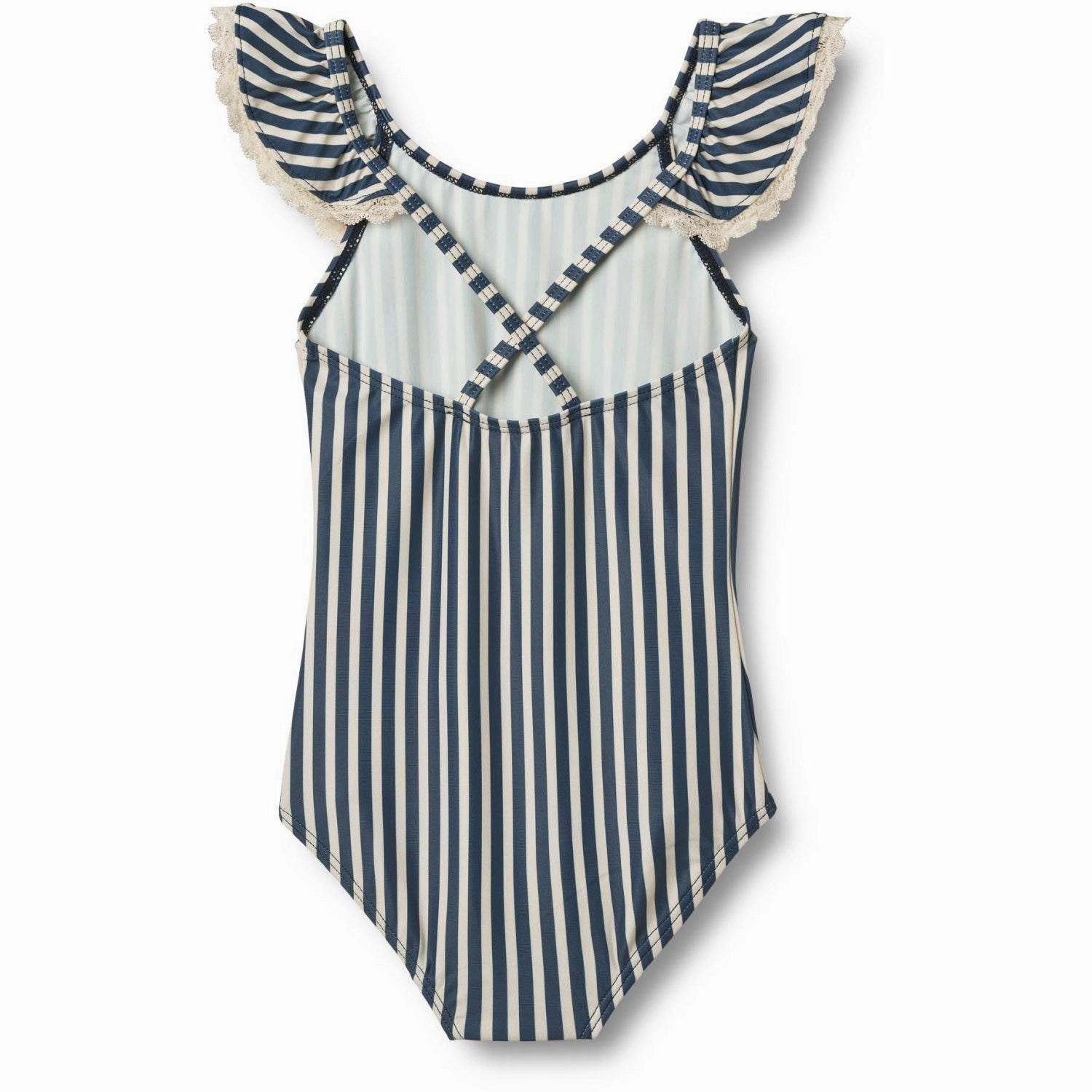 Wheat Blue Stripe Swimsuit Doris Anti Fade Color Technology