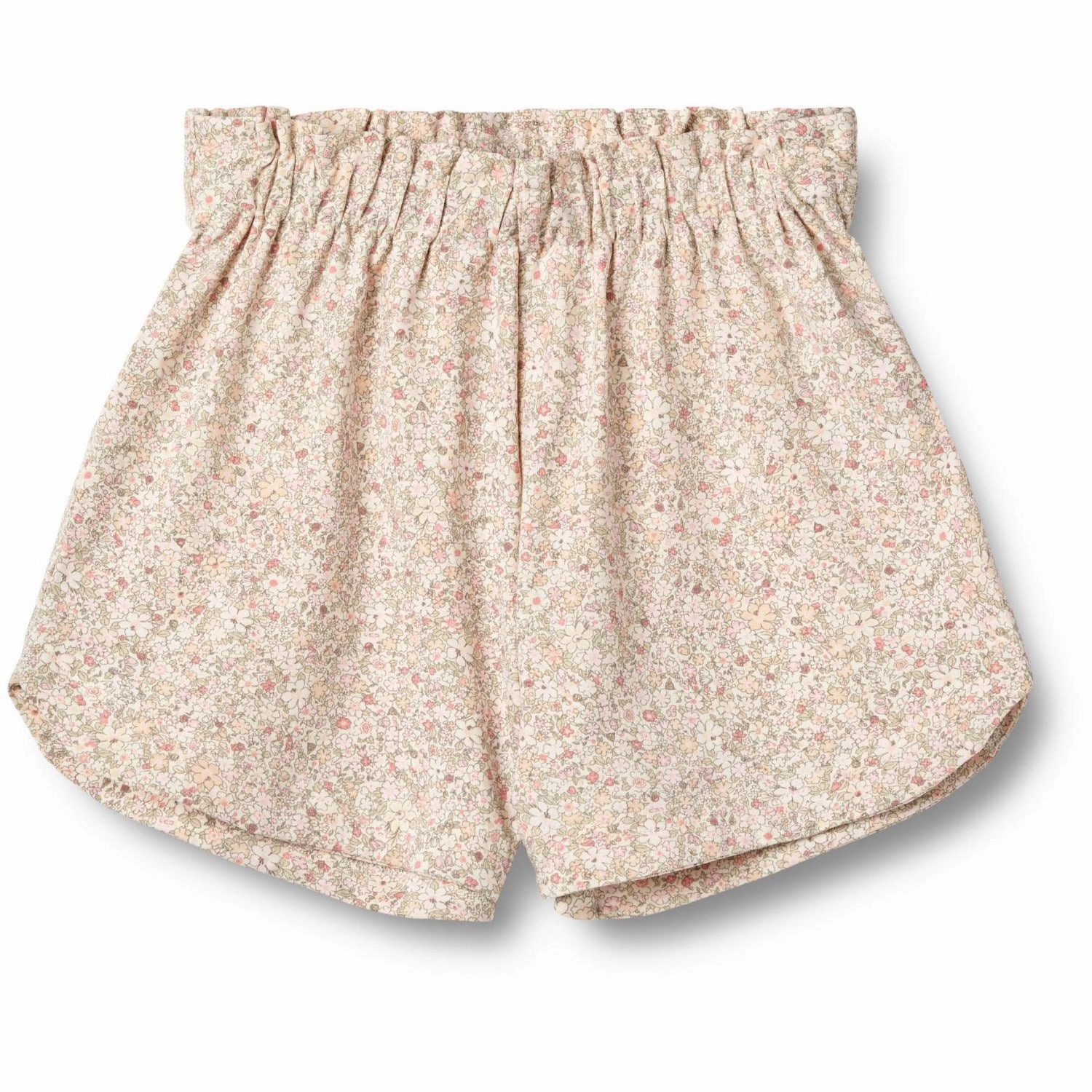 Wheat Cream Flower Meadow Jersey Shorts Karen Vented Hem Details