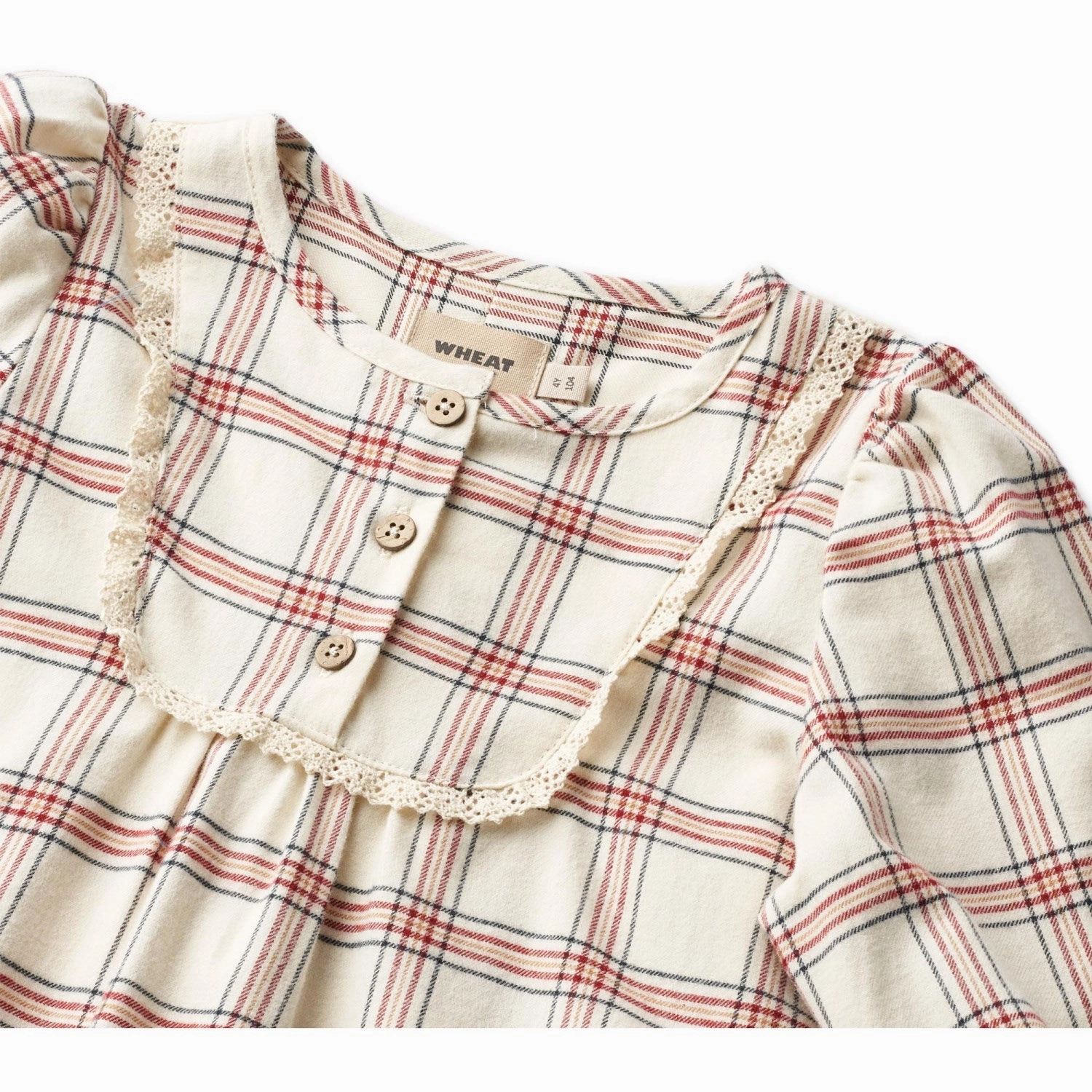 Wheat Eggshell Check Nightgown Gudrun Natural Move