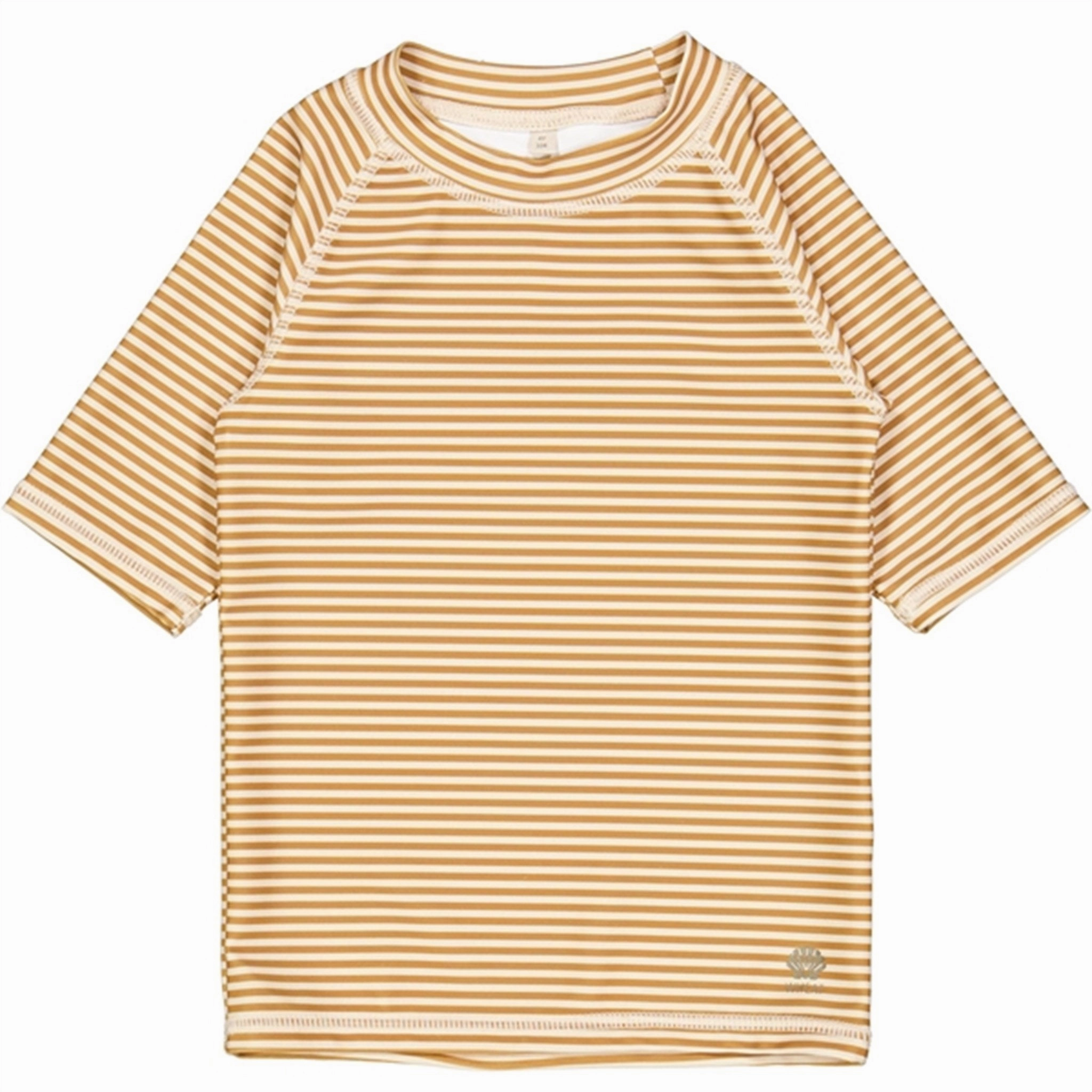 Waterfront Style Wheat Golden Green Stripe Jackie Swim T-shirt