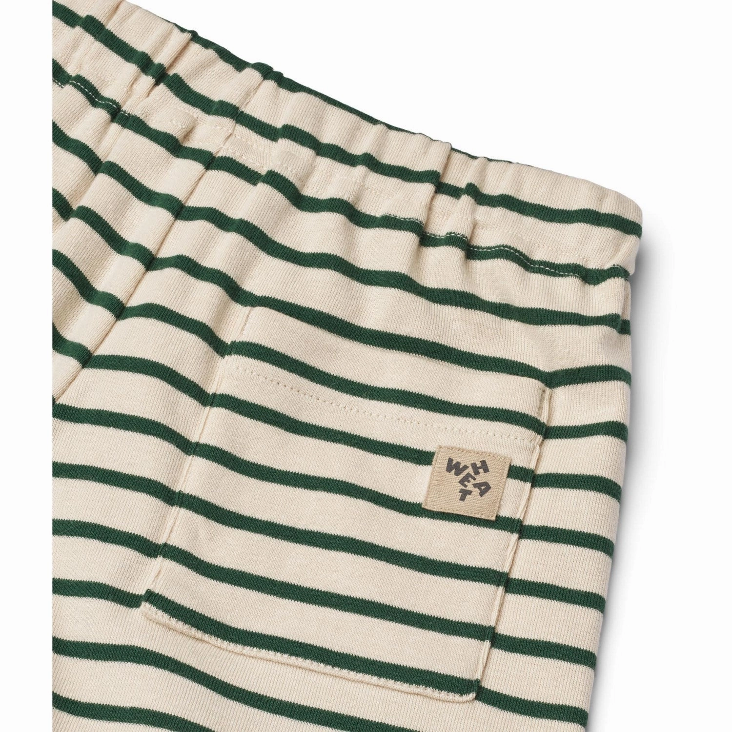 Wheat Green Stripe Jersey Shorts Kalle Everyday Outfit Bright Hues