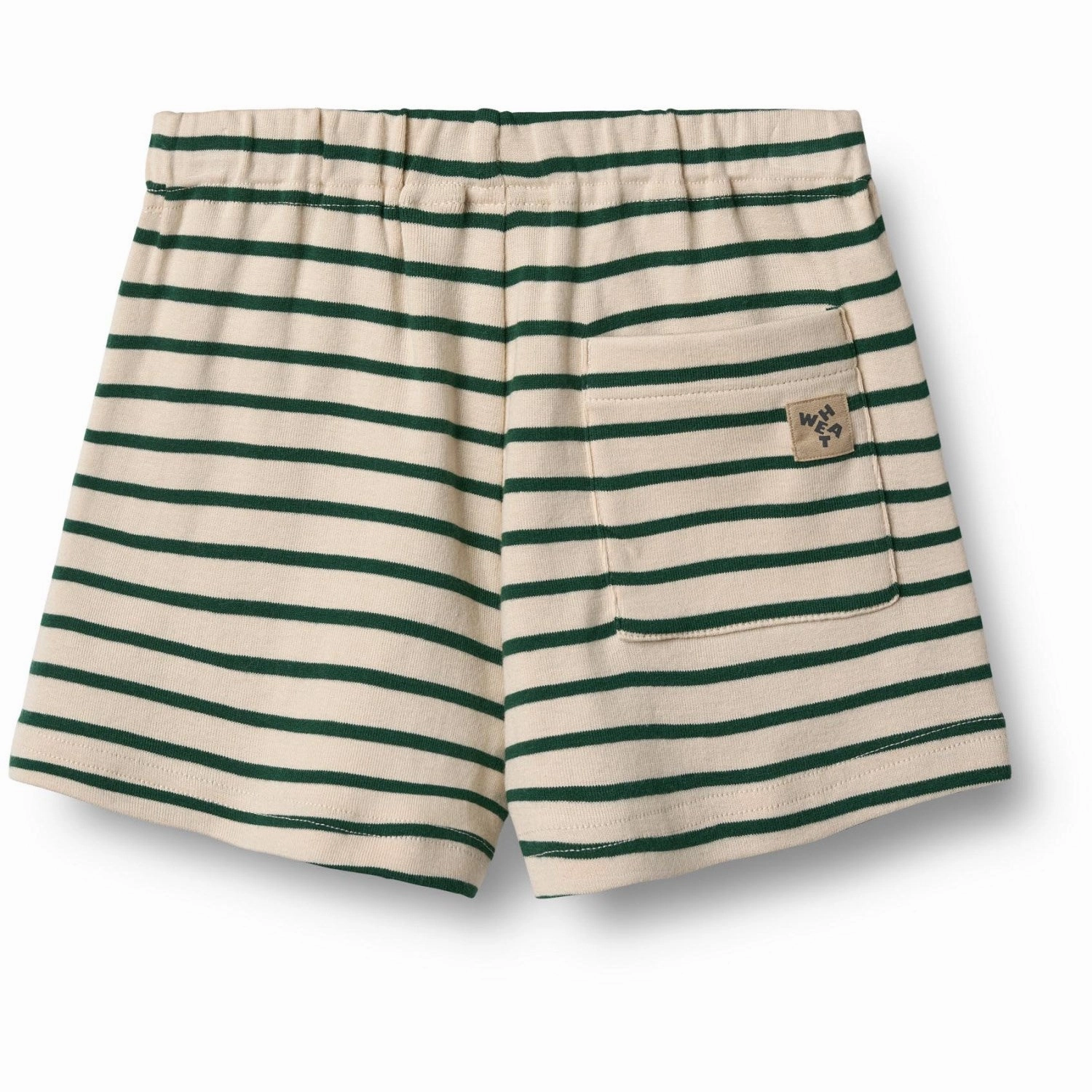 Wheat Green Stripe Jersey Shorts Kalle Midweight Texture