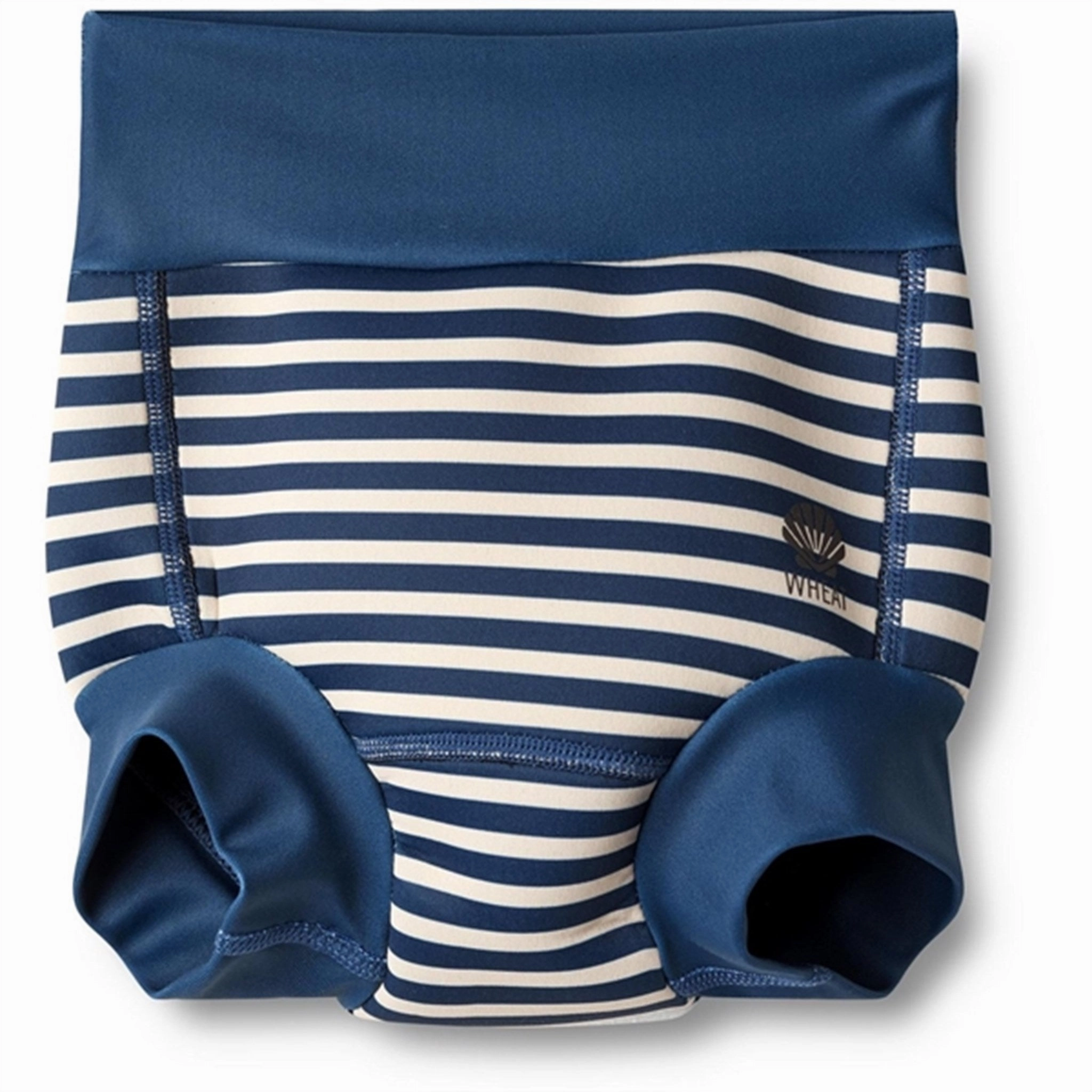 Resort Style Seaside Vacation Wheat Indigo Stripe Neoprene Swim Pants